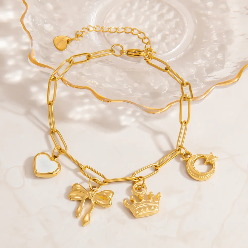 Elegant Classic Style Starfish Pearl Fish 304 Stainless Steel Women's Multi Charms Bracelet display picture 12