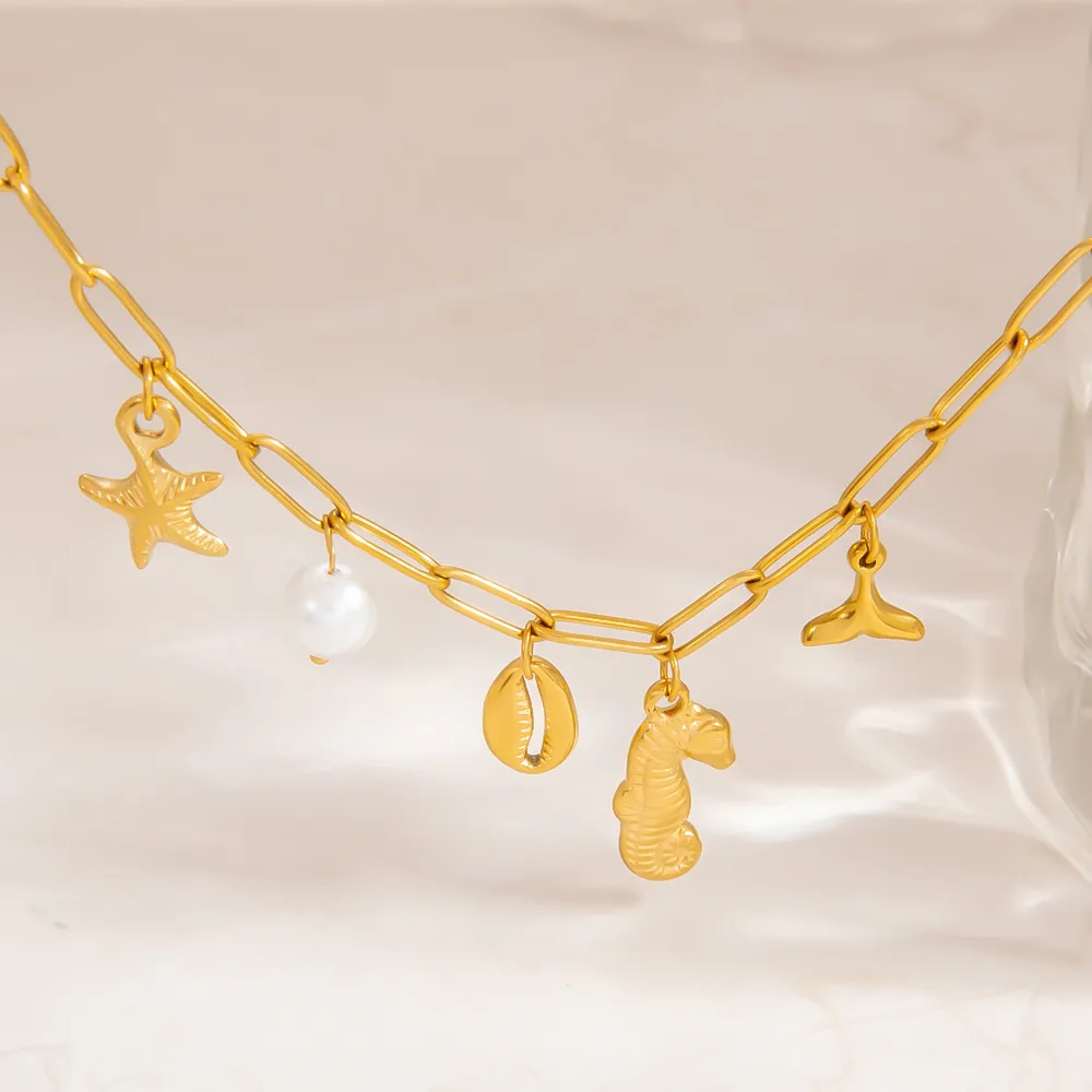 Elegant Classic Style Starfish Pearl Fish 304 Stainless Steel Women's Multi Charms Bracelet display picture 15