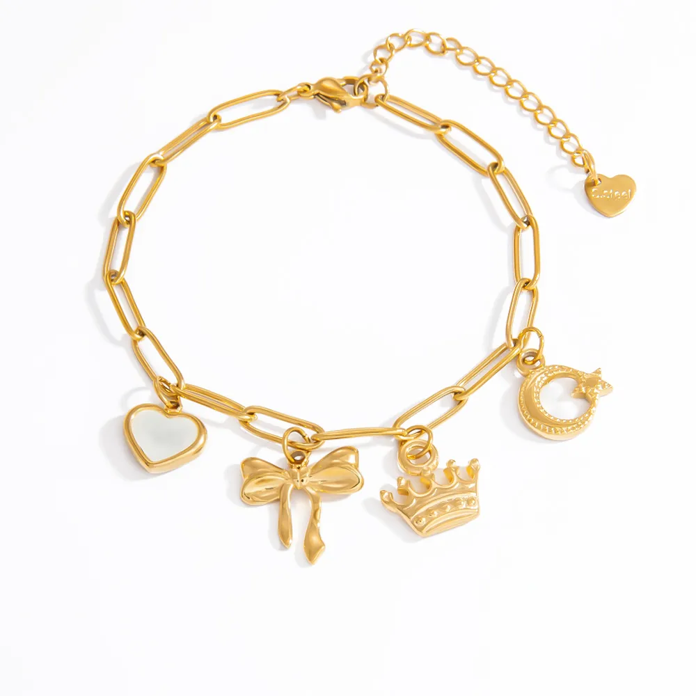 Elegant Classic Style Starfish Pearl Fish 304 Stainless Steel Women's Multi Charms Bracelet display picture 17