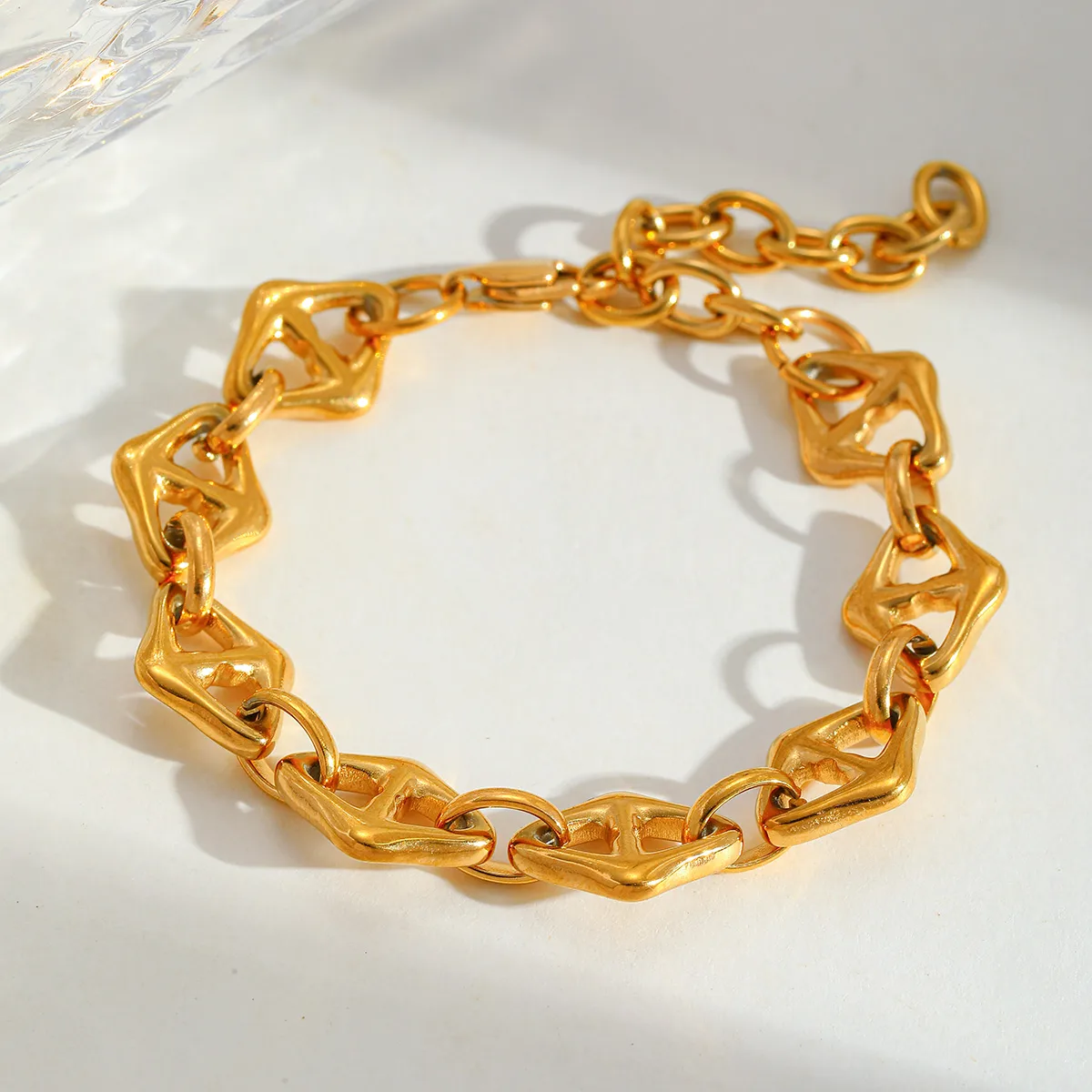 Casual Simple Style Geometric 304 Stainless Steel Plating 18K Gold Plated Unisex Bracelets Necklace display picture 2