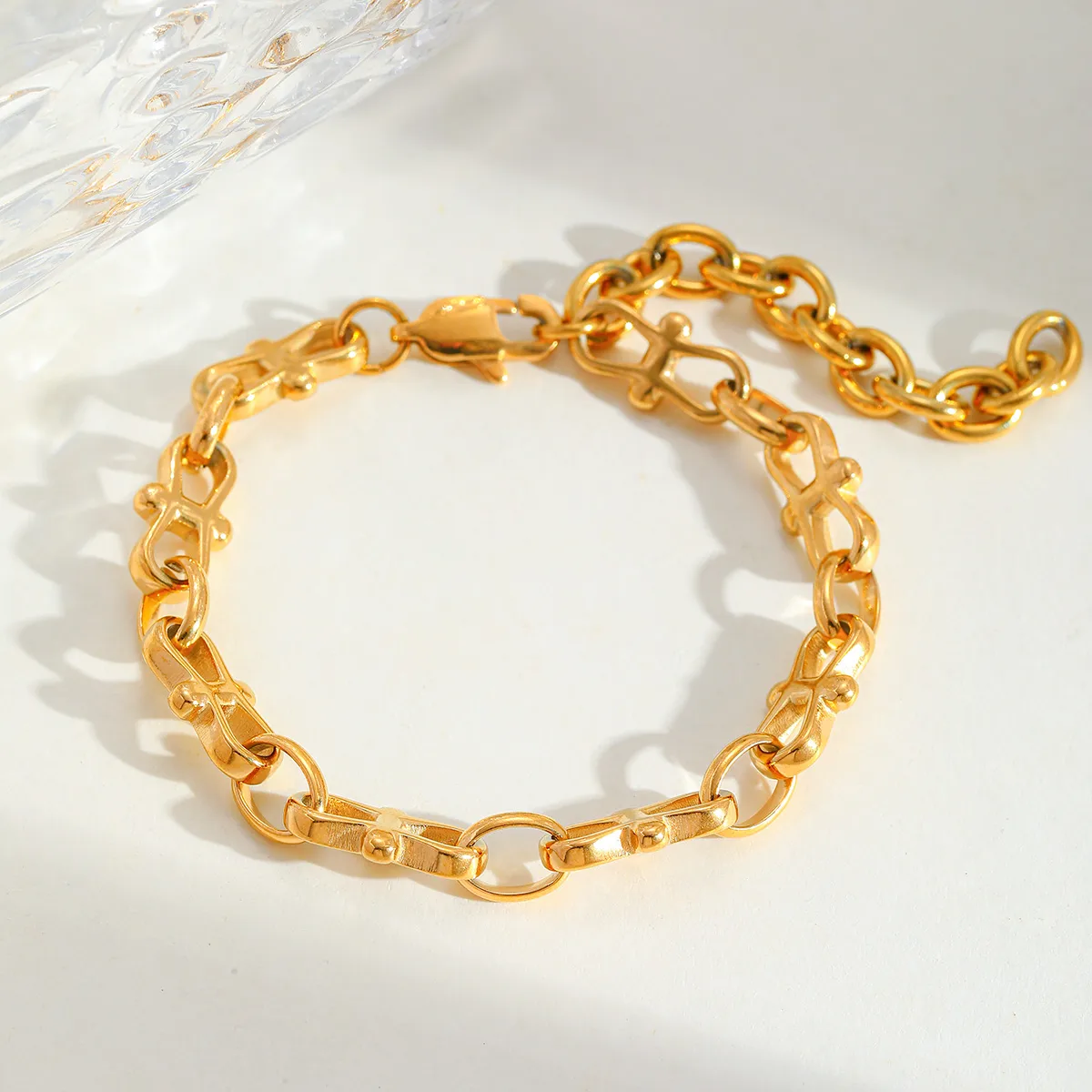 Casual Simple Style Geometric 304 Stainless Steel Plating 18K Gold Plated Unisex Bracelets Necklace display picture 7