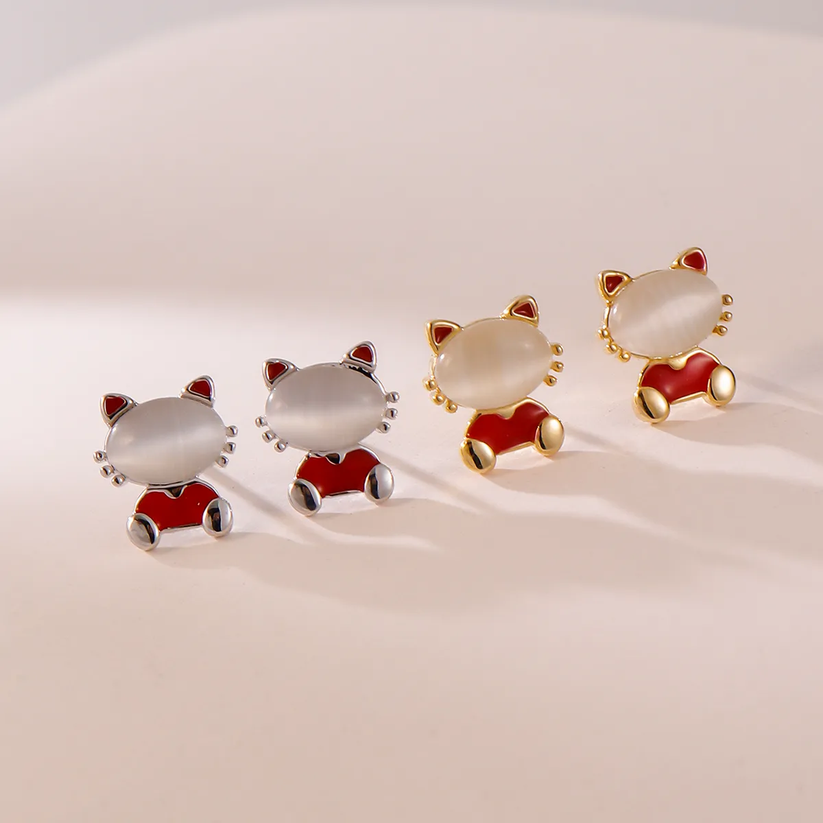 1 Pair Classic Style Cat Copper Ear Studs display picture 4