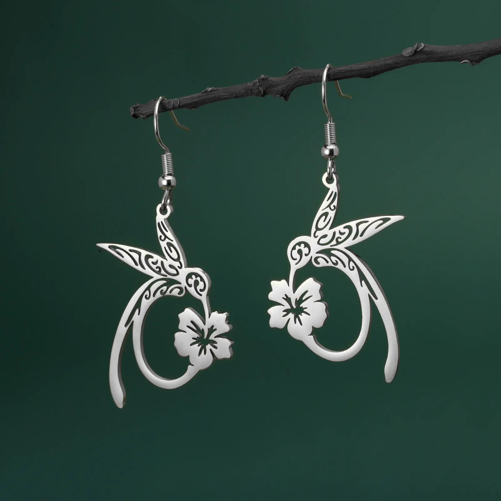 1 Pair Vacation Classic Style Solid Color Plating 304 Stainless Steel Drop Earrings display picture 4