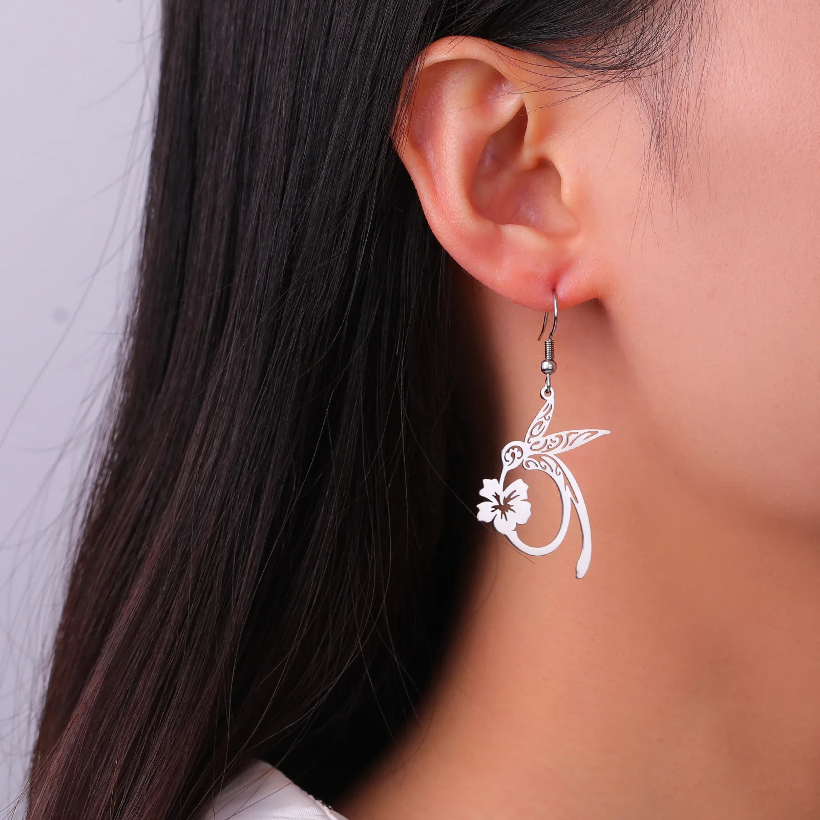 1 Pair Vacation Classic Style Solid Color Plating 304 Stainless Steel Drop Earrings display picture 3