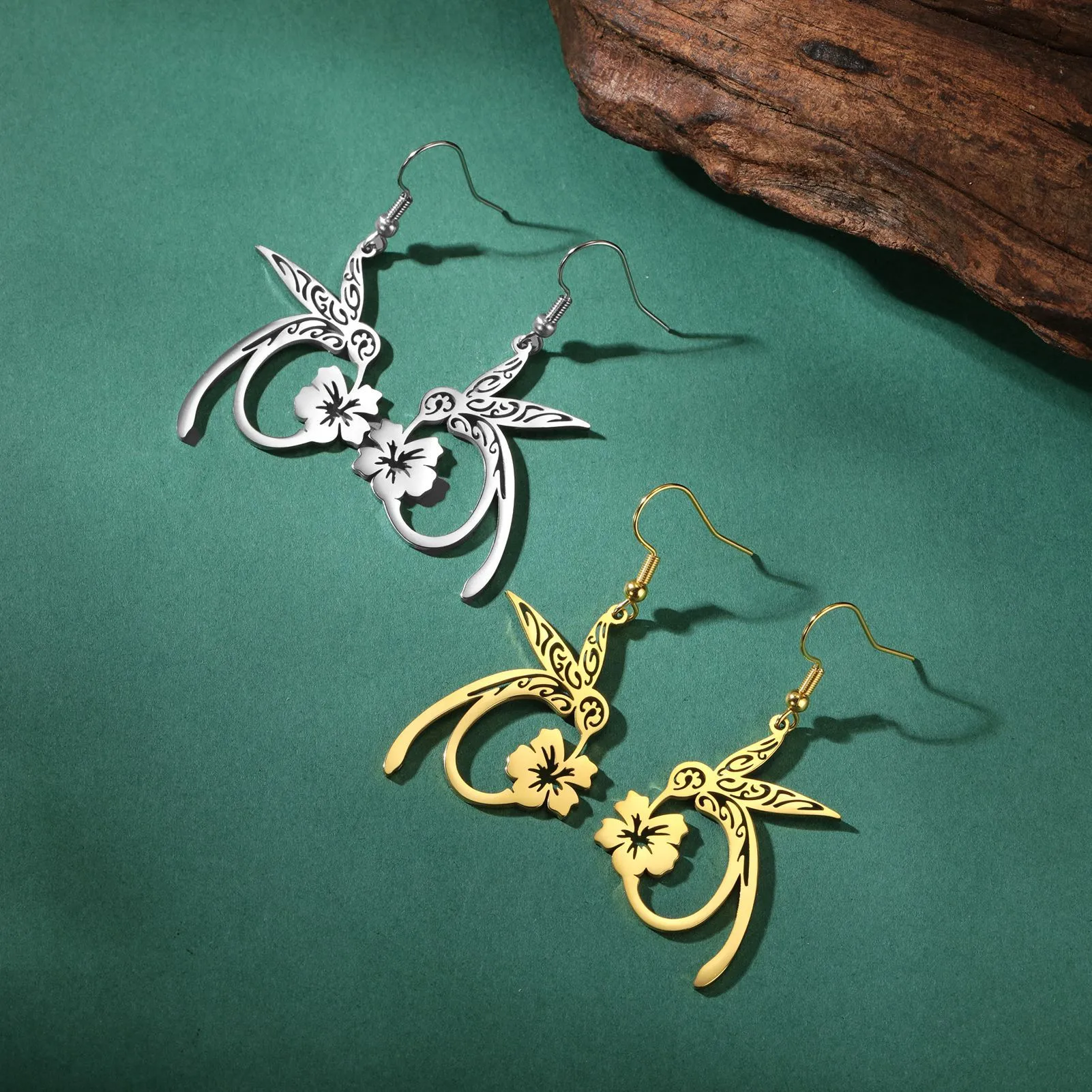 1 Pair Vacation Classic Style Solid Color Plating 304 Stainless Steel Drop Earrings display picture 12
