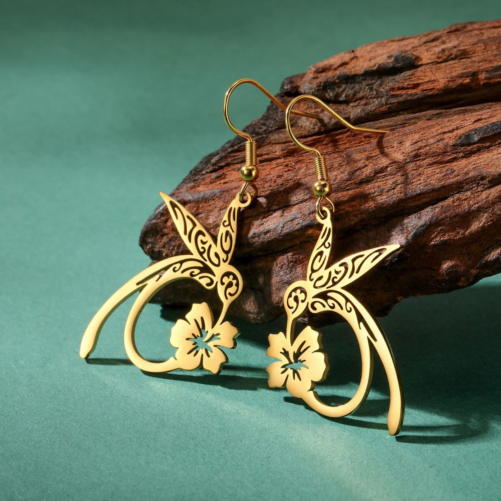 1 Pair Vacation Classic Style Solid Color Plating 304 Stainless Steel Drop Earrings display picture 13