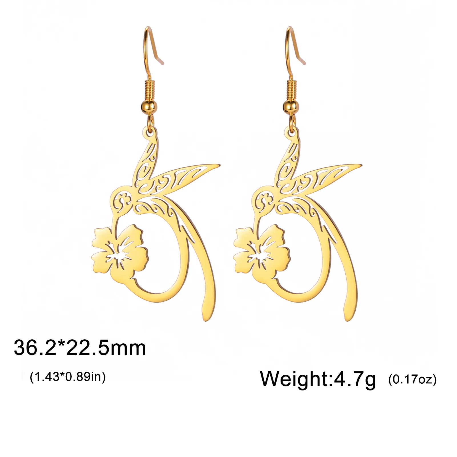1 Pair Vacation Classic Style Solid Color Plating 304 Stainless Steel Drop Earrings display picture 17