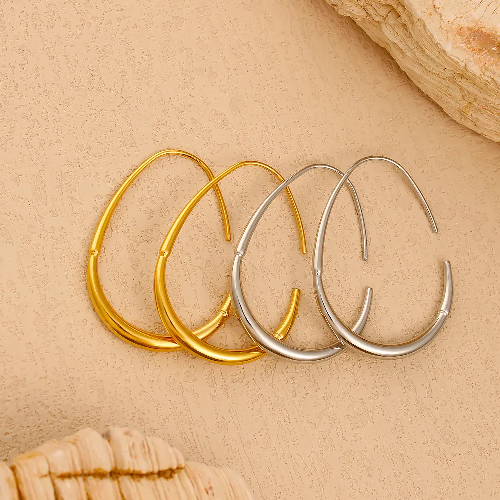 1 Pair Basic Simple Style Geometric 304 Stainless Steel 18K Gold Plated Ear Studs display picture 6