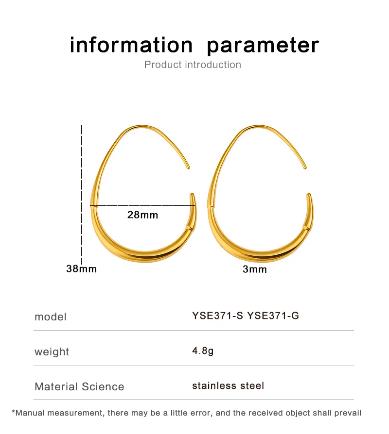 1 Pair Basic Simple Style Geometric 304 Stainless Steel 18K Gold Plated Ear Studs display picture 1