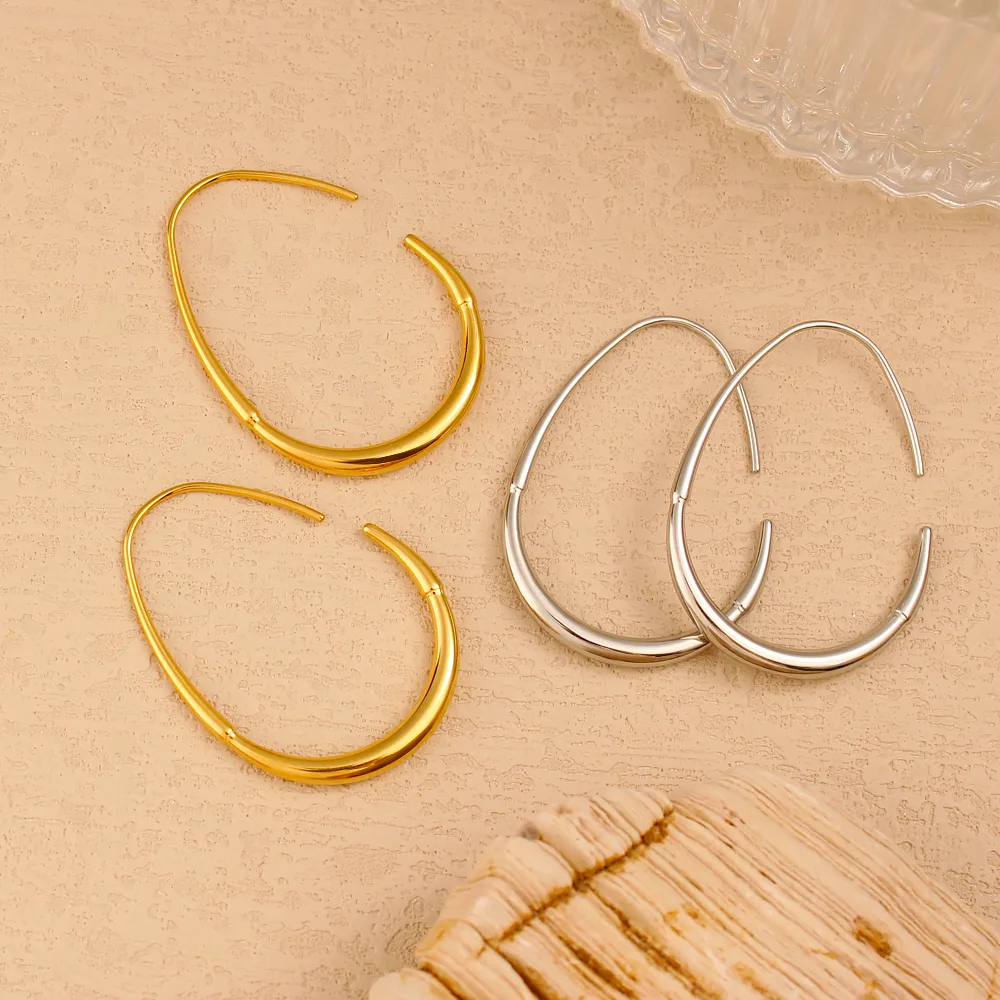 1 Pair Basic Simple Style Geometric 304 Stainless Steel 18K Gold Plated Ear Studs display picture 7