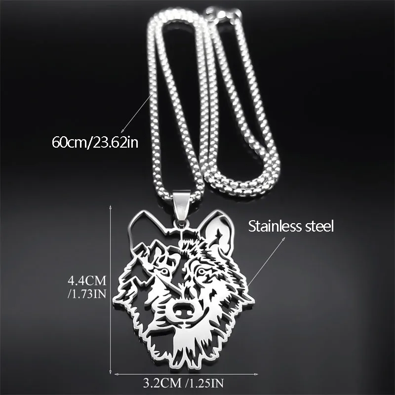 Hip-Hop Punk Commute Wolf 304 Stainless Steel Unisex Pendant Necklace display picture 1