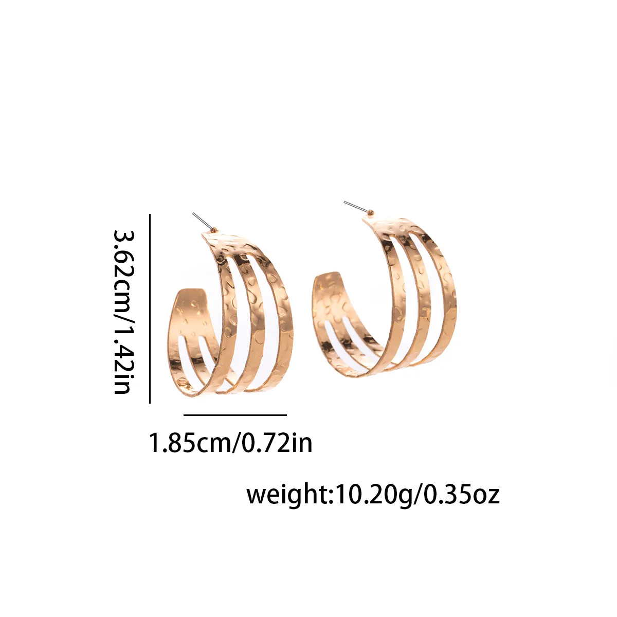 1 Pair Retro Classic Style C Shape Plating Iron Ear Studs display picture 1