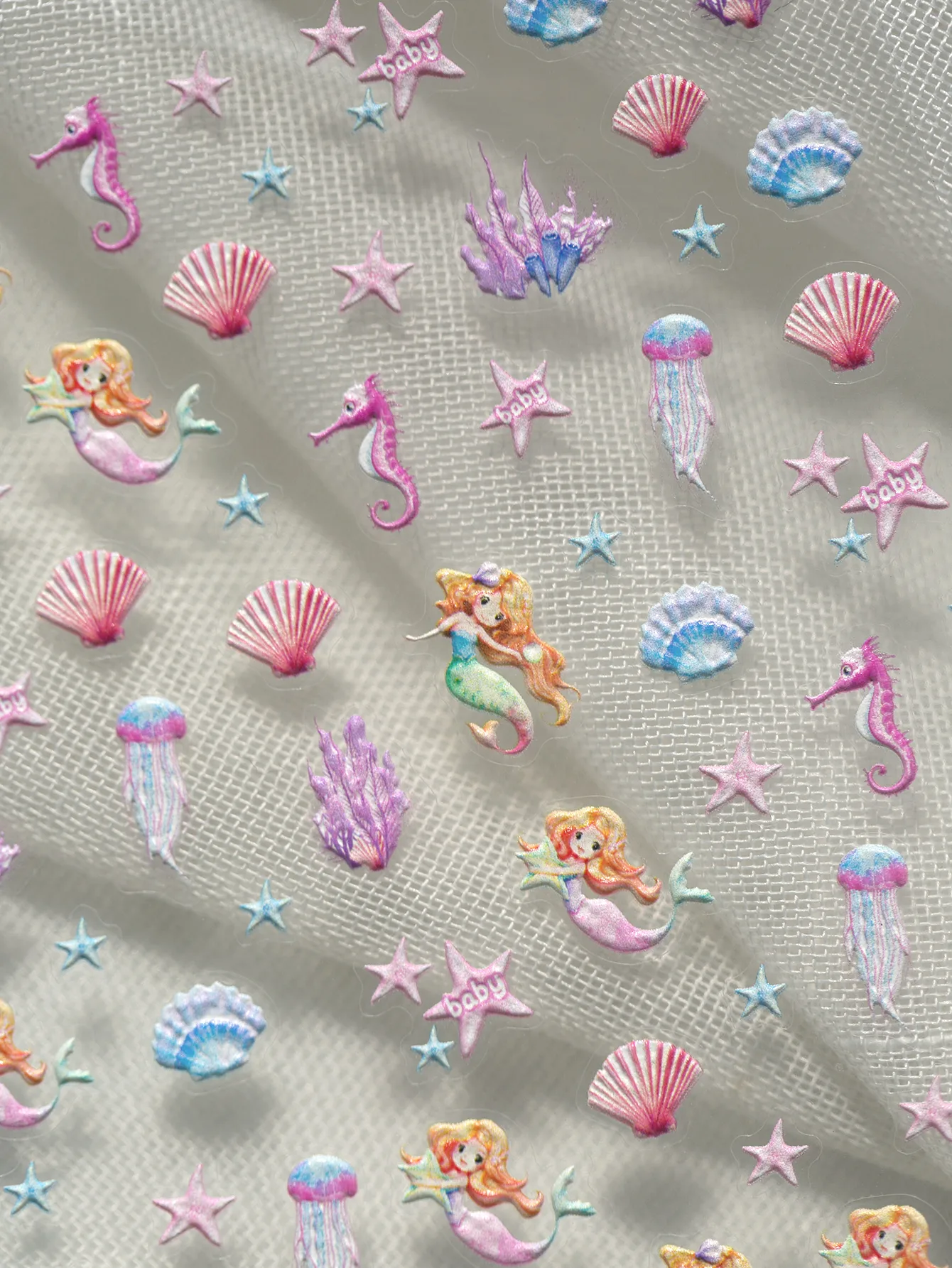 IG Style Cartoon Style Cute Ocean Mermaid Shell Nail Stickers Nail Decoration Accessories display picture 6