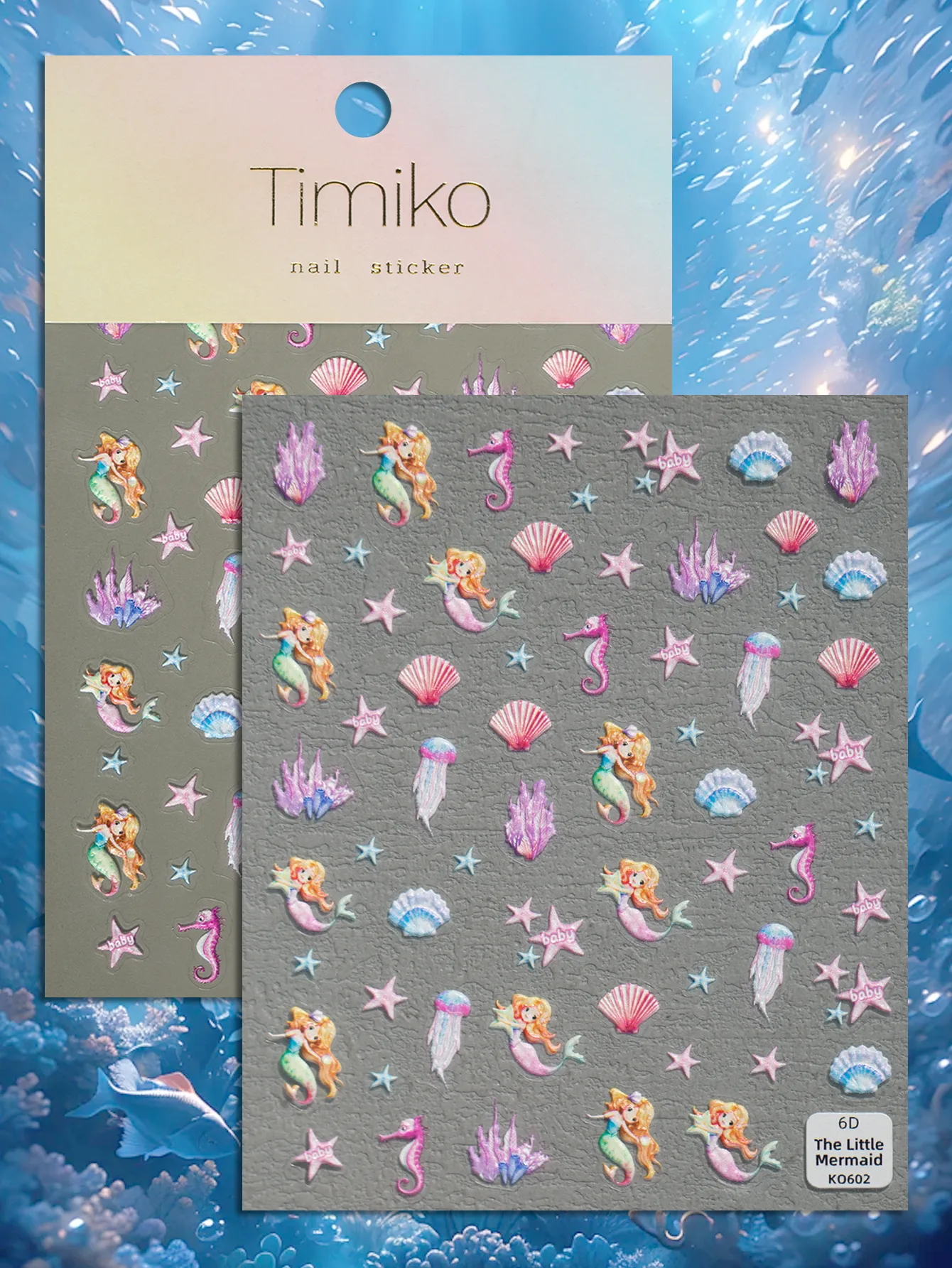 IG Style Cartoon Style Cute Ocean Mermaid Shell Nail Stickers Nail Decoration Accessories display picture 8