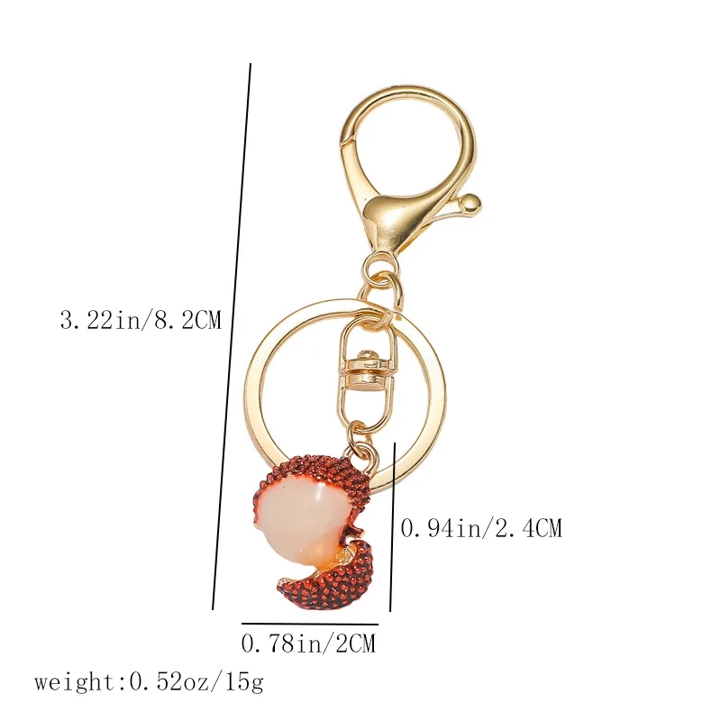 1 Piece Cute Modern Style Fruit Litchi Alloy Women's Screw Clasp Closure Lobster Trigger Clasp Closure Bag Pendant Keychain display picture 4