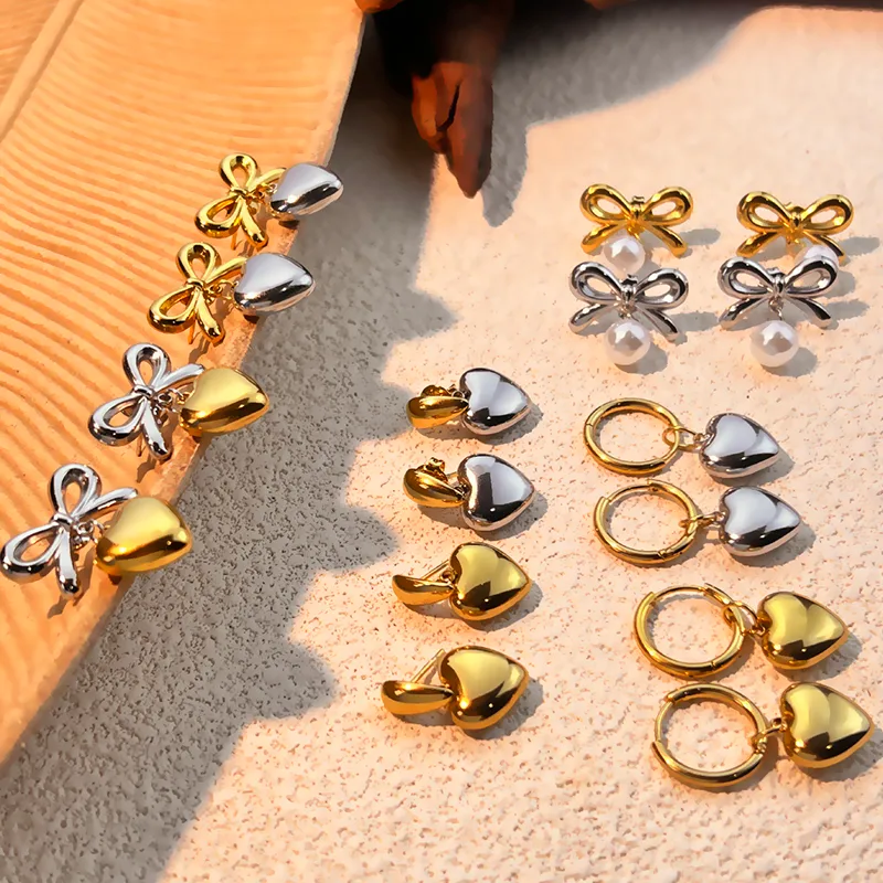 1 Pair Elegant Irregular Oval Plating 304 Stainless Steel 18K Gold Plated Drop Earrings display picture 1