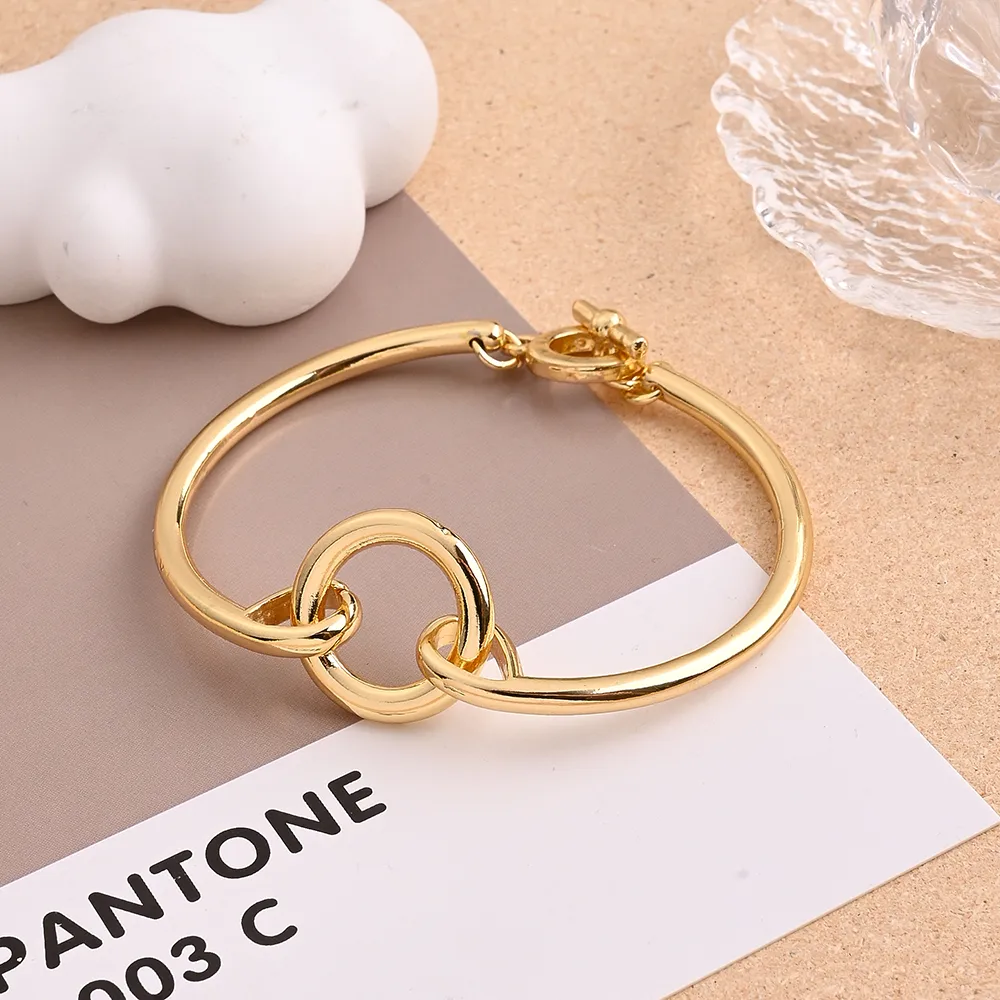 Casual Vacation Modern Style Ball Red Heart Copper Handmade Polishing 18K Gold Plated Women's Bangle display picture 3
