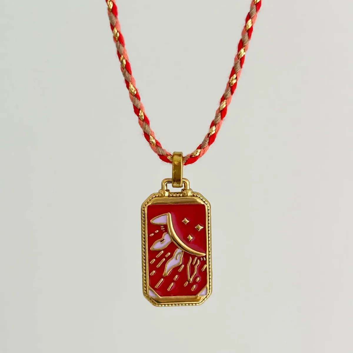 Elegant Vintage Style Geometric Heart Shape 304 Stainless Steel Enamel 18K Gold Plated Valentine'S Day Women's Pendant Necklace display picture 8