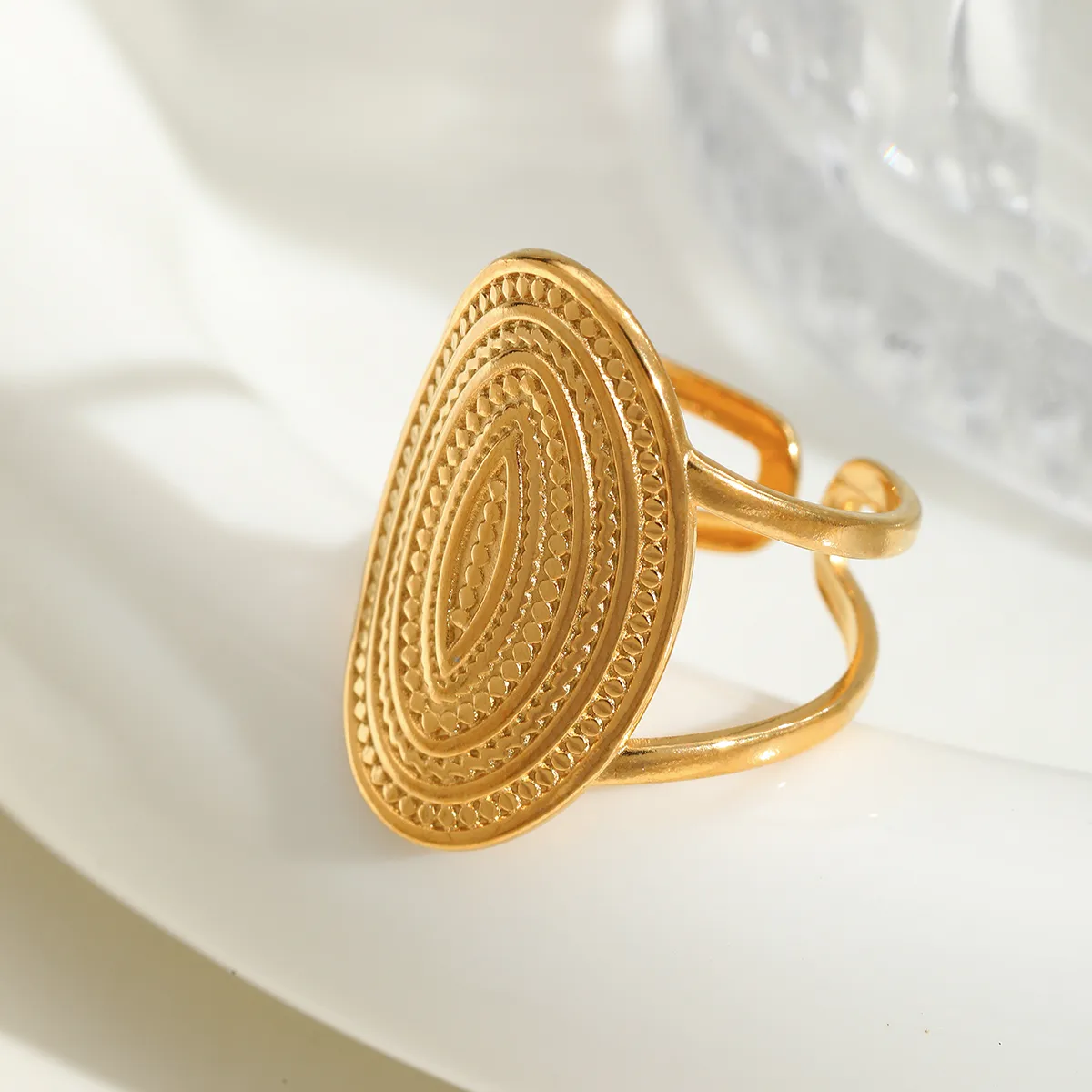 Casual Simple Style Artistic Geometric Leaves Heart Shape 304 Stainless Steel 18K Gold Plated Valentine'S Day Women's Open Rings display picture 3