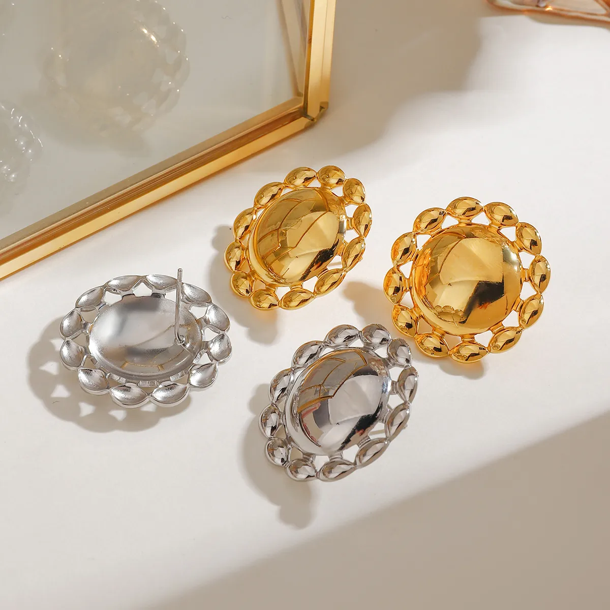 Basic Vacation Commute Geometric 316 Stainless Steel  Ear Studs display picture 1