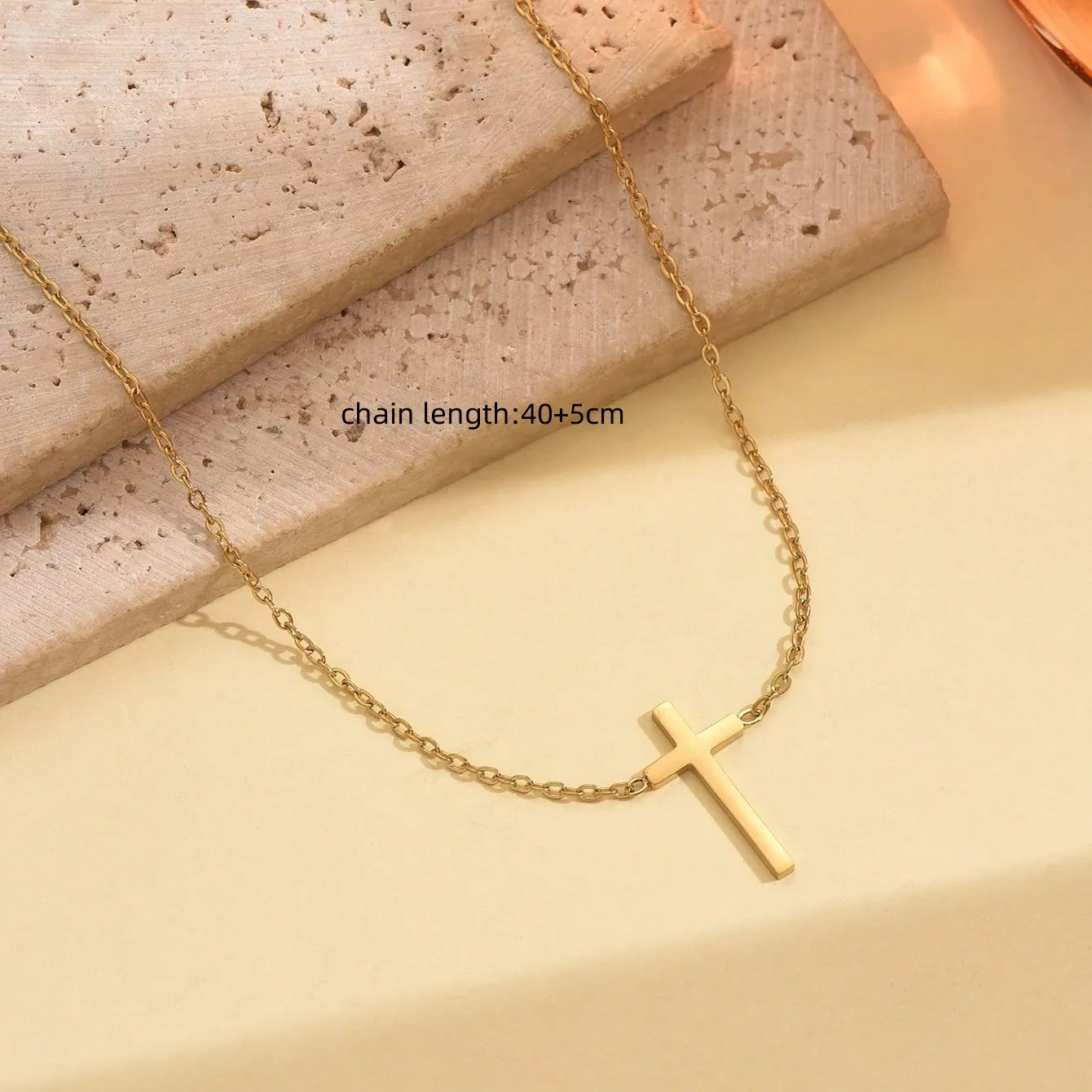 Vintage Style Simple Style Cross 304 Stainless Steel Women's Necklace display picture 3