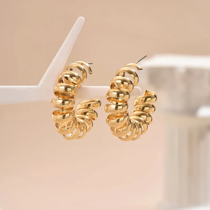 1 Pair Vacation Classic Style Solid Color Iron Ear Studs display picture 3