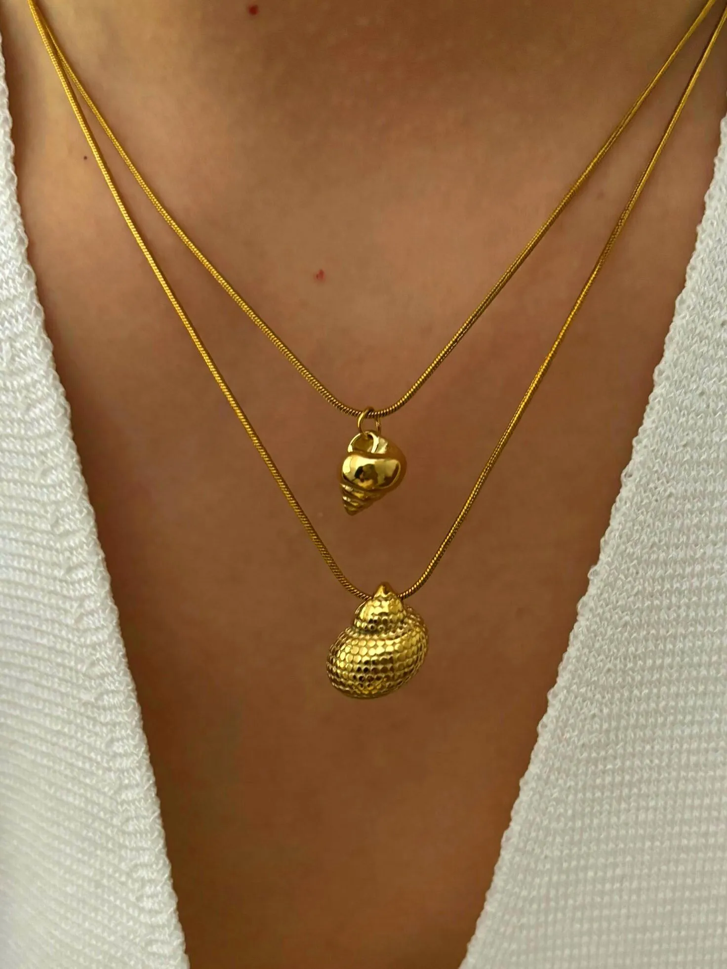 Vintage Style Classic Style Conch Snails 316L Stainless Steel  Irregular 18K Gold Plated Women's Pendant Necklace display picture 7