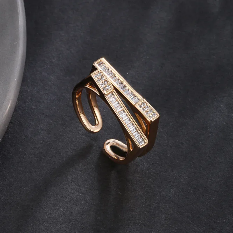 Simple Style Geometric Copper 18K Gold Plated Women's Open Rings display picture 1