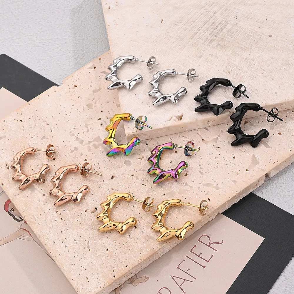 1 Pair/Package Casual Modern Style Simple Style Multicolor Sun Simple Handmade Polishing Plating 304 Stainless Steel 18K Gold Plated Colorful Plating Rose Gold Plated Ear Studs display picture 1