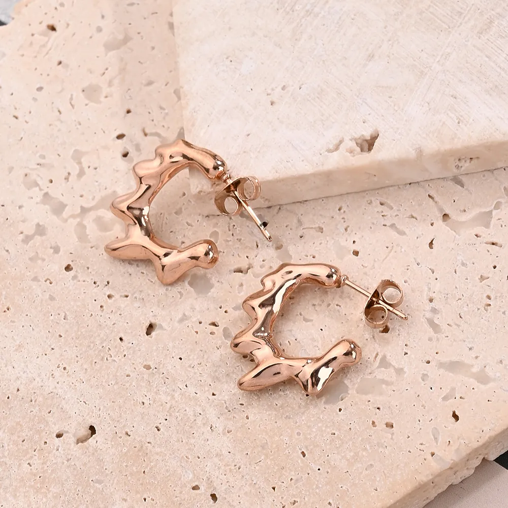 1 Pair/Package Casual Modern Style Simple Style Multicolor Sun Simple Handmade Polishing Plating 304 Stainless Steel 18K Gold Plated Colorful Plating Rose Gold Plated Ear Studs display picture 3