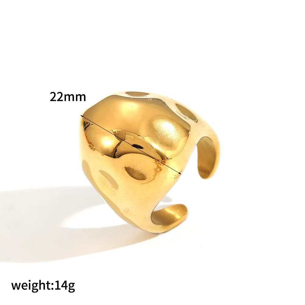 IG Style Exaggerated Irregular Geometric 304 Stainless Steel 18K Gold Plated Women's Rings display picture 11