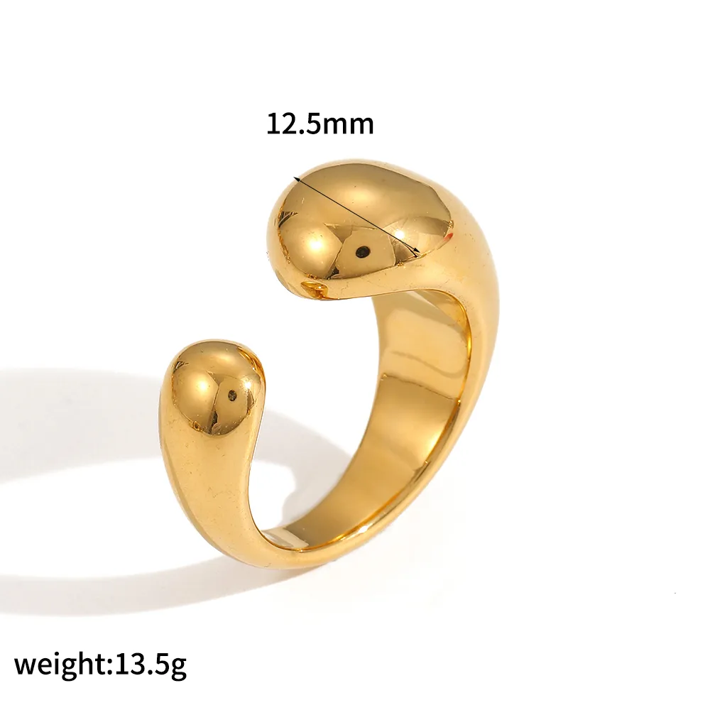 IG Style Exaggerated Irregular Geometric 304 Stainless Steel 18K Gold Plated Women's Rings display picture 5