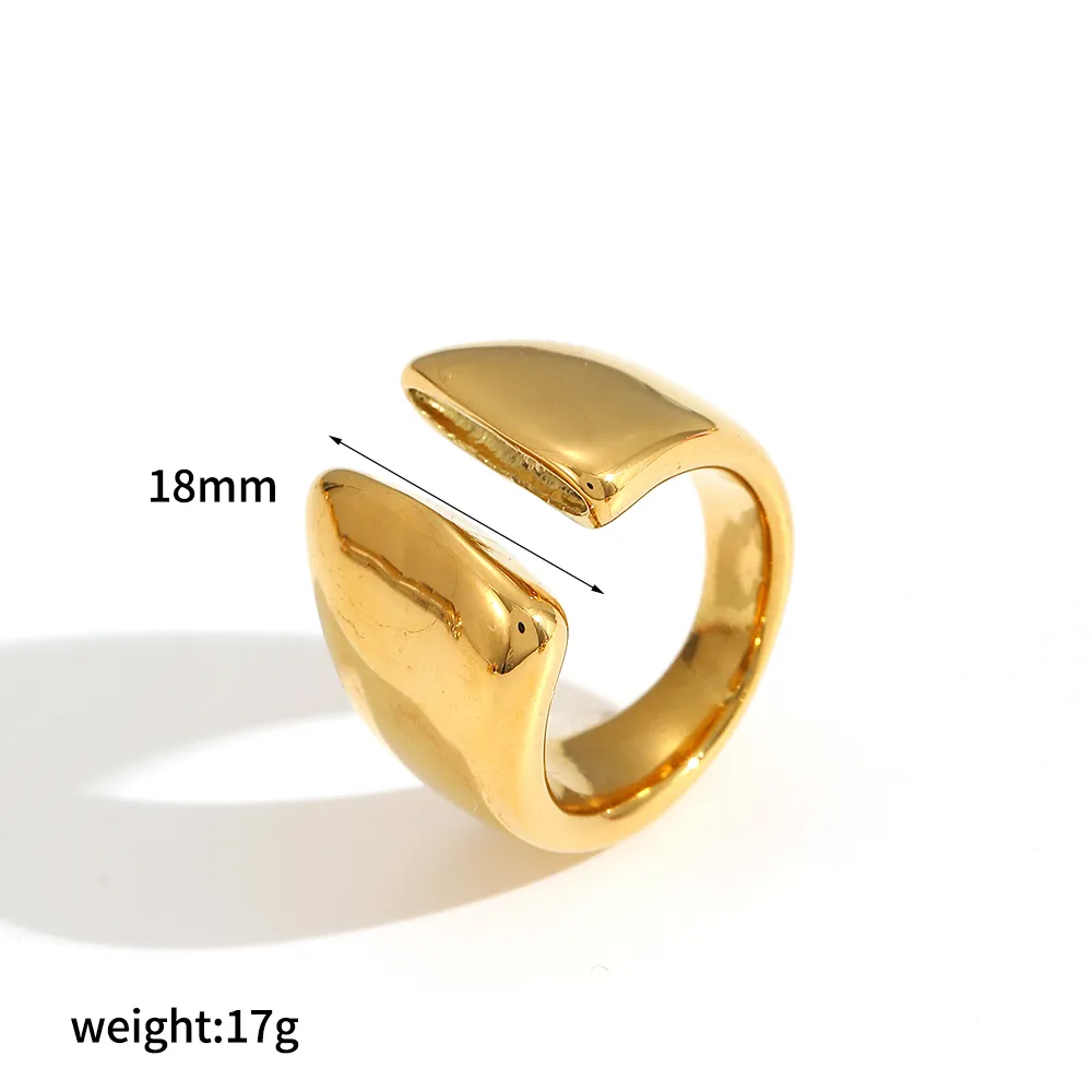 IG Style Exaggerated Irregular Geometric 304 Stainless Steel 18K Gold Plated Women's Rings display picture 7