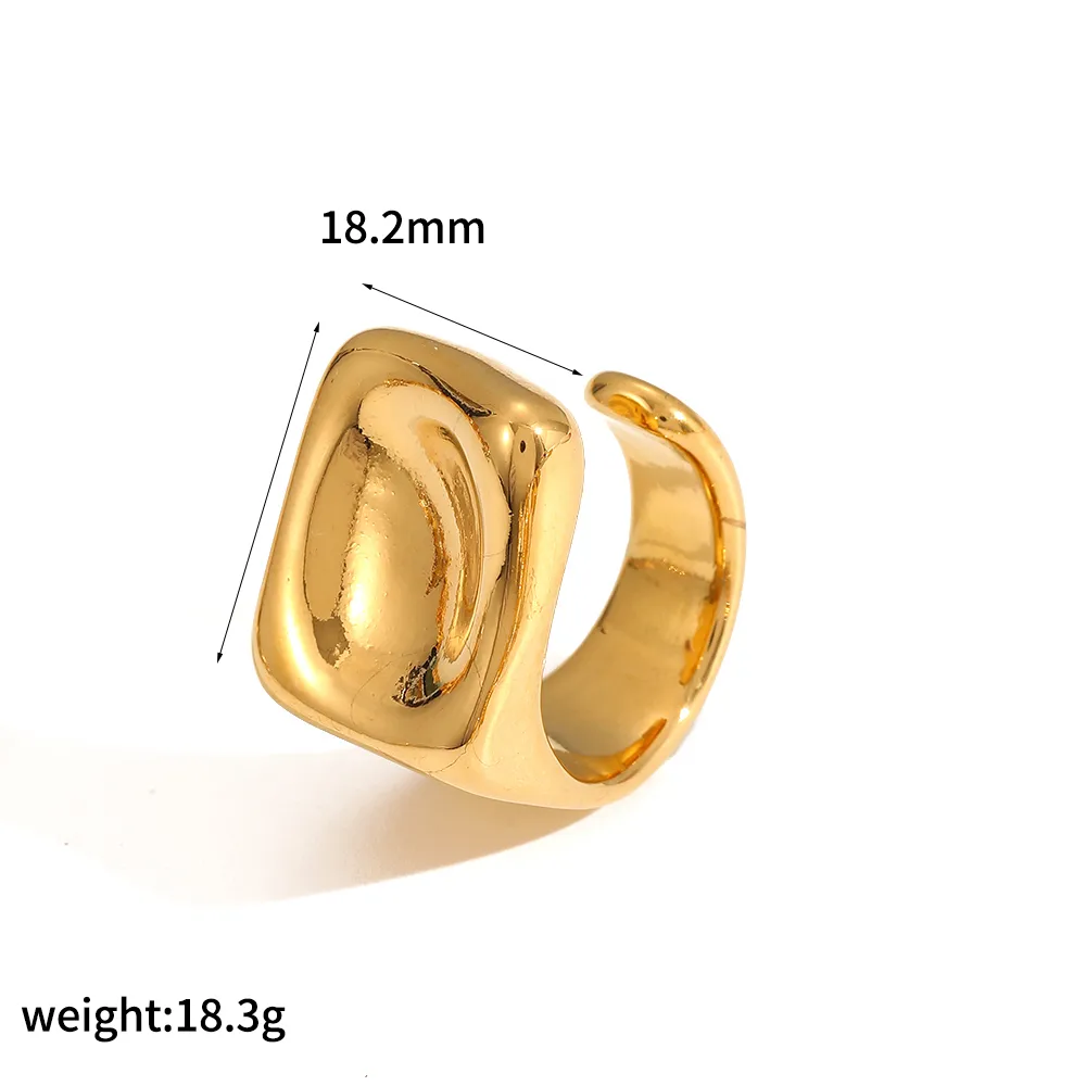IG Style Exaggerated Irregular Geometric 304 Stainless Steel 18K Gold Plated Women's Rings display picture 10