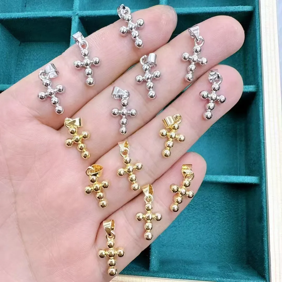 IG Style Simple Style Cross Apple Mushroom Copper Polishing Inlay Zircon 18K Gold Plated White Gold Plated DIY Jewelry Accessories display picture 5