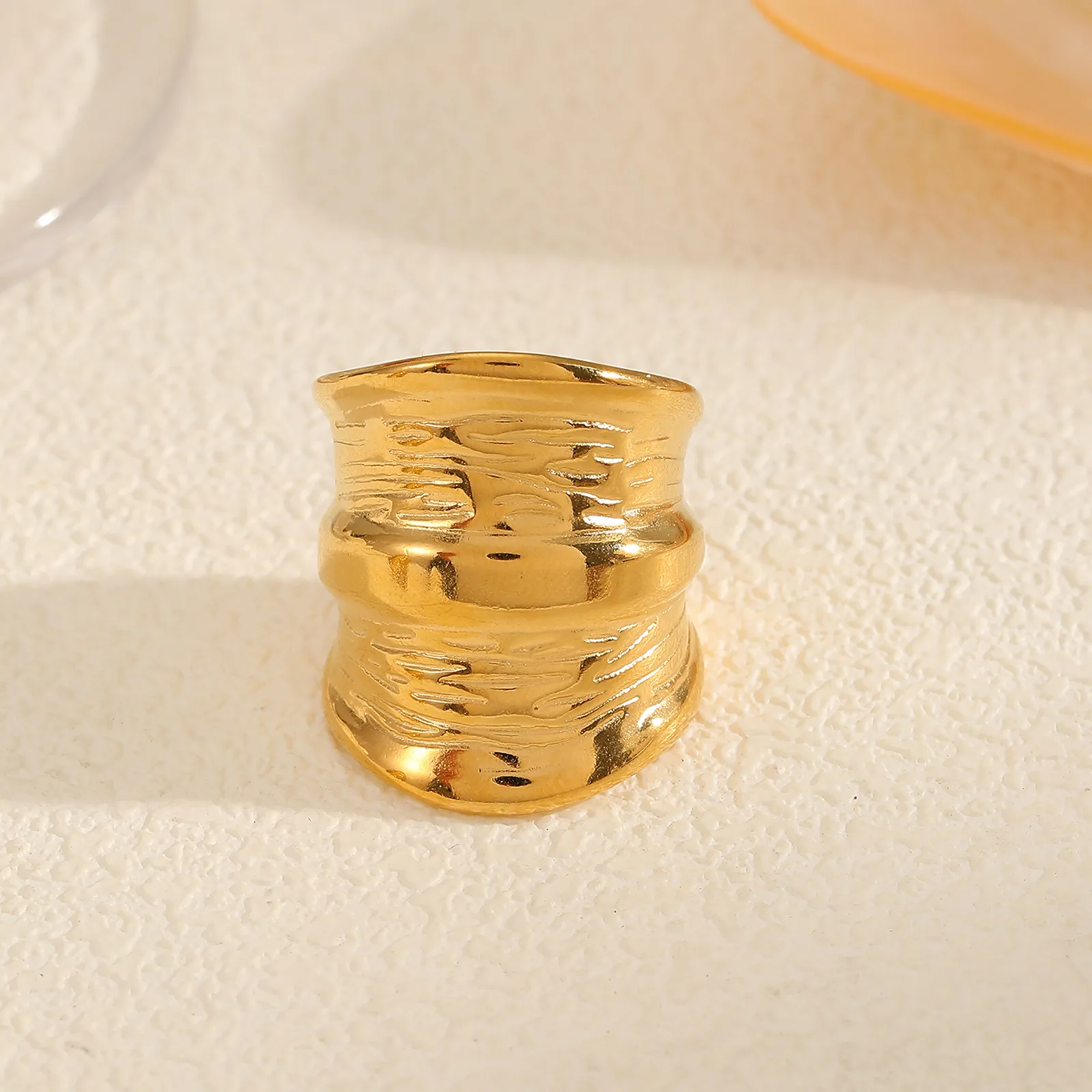 Retro Classic Style Geometric 304 Stainless Steel 18K Gold Plated Women's Rings display picture 3