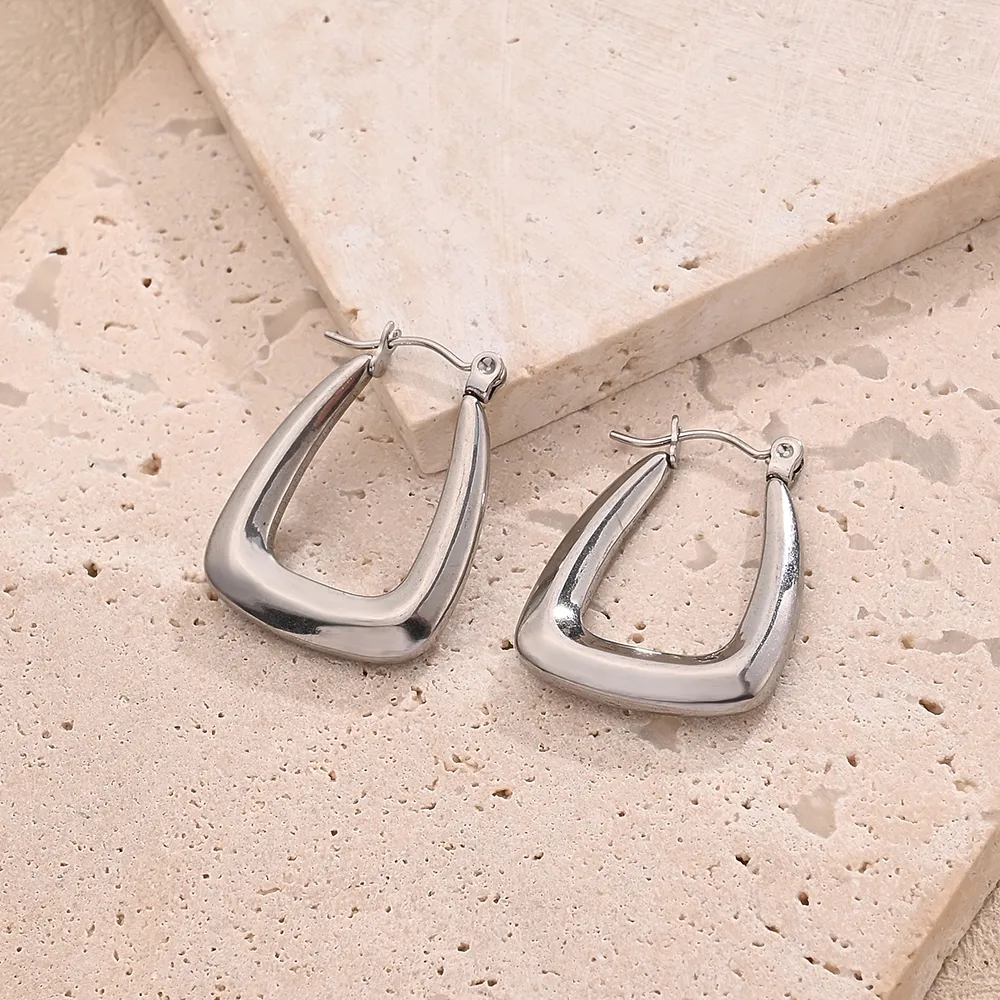 1 Pair/Package Casual Modern Style Simple Style U Shape Multicolor Handmade Polishing Plating 304 Stainless Steel 18K Gold Plated Colorful Plating Rose Gold Plated Earrings display picture 2