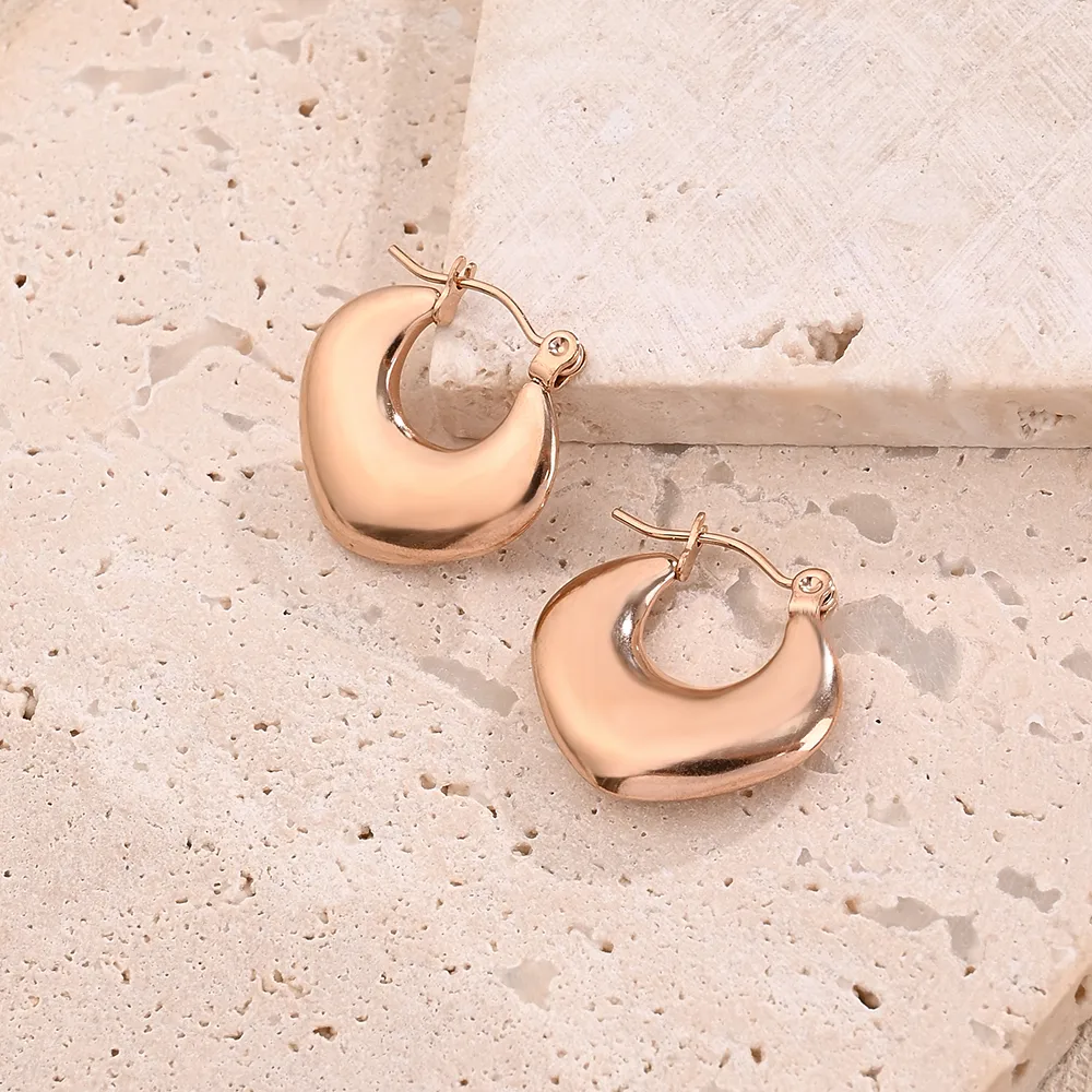 1 Pair/Package Casual Modern Style Simple Style V Shape Multicolor Simple Handmade Polishing Plating 304 Stainless Steel 18K Gold Plated Colorful Plating Rose Gold Plated Earrings display picture 3
