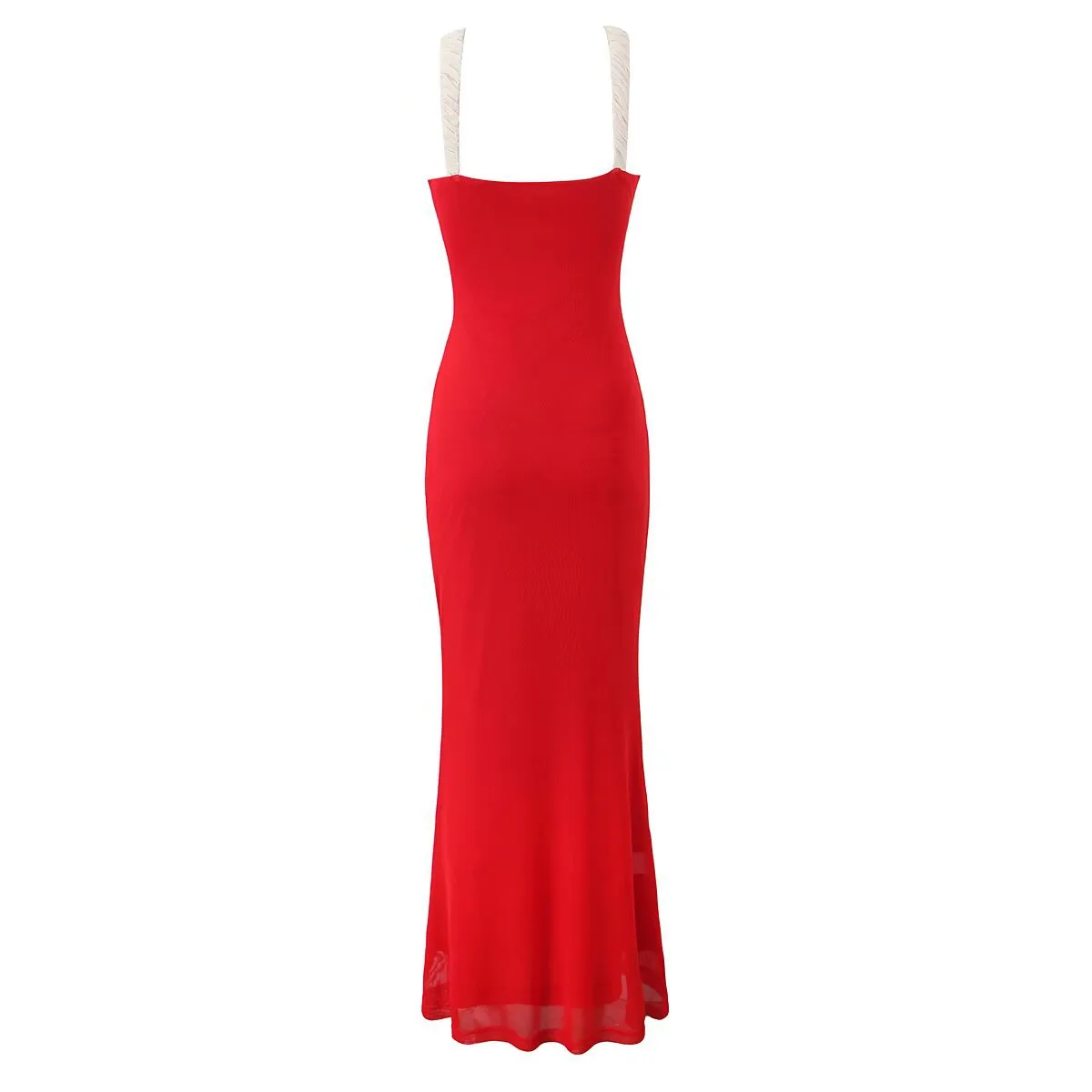 Women's Strap Dress Elegant Streetwear Strap Sleeveless Contrast Collar Maxi Long Dress Holiday Banquet Travel display picture 2