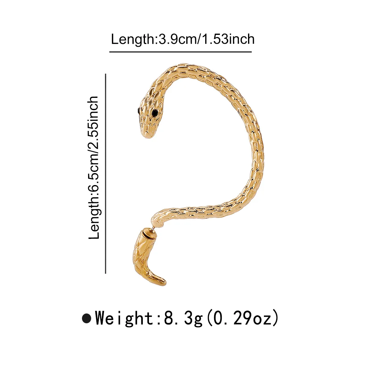 1 Piece Retro Classic Style Snake Plating Alloy Rhinestones Ear Cuffs display picture 7