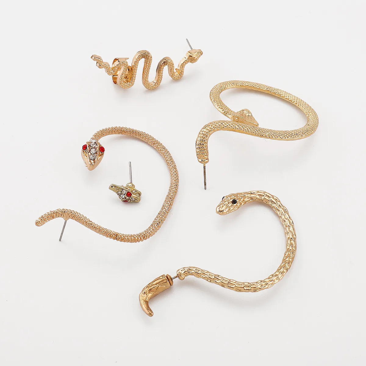 1 Piece Retro Classic Style Snake Plating Alloy Rhinestones Ear Cuffs display picture 11