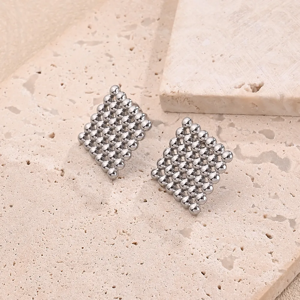 1 Pair/Package Casual Modern Style Simple Style Multicolor Simple Rhombus Handmade Polishing Plating 304 Stainless Steel 18K Gold Plated Colorful Plating Rose Gold Plated Ear Studs display picture 4