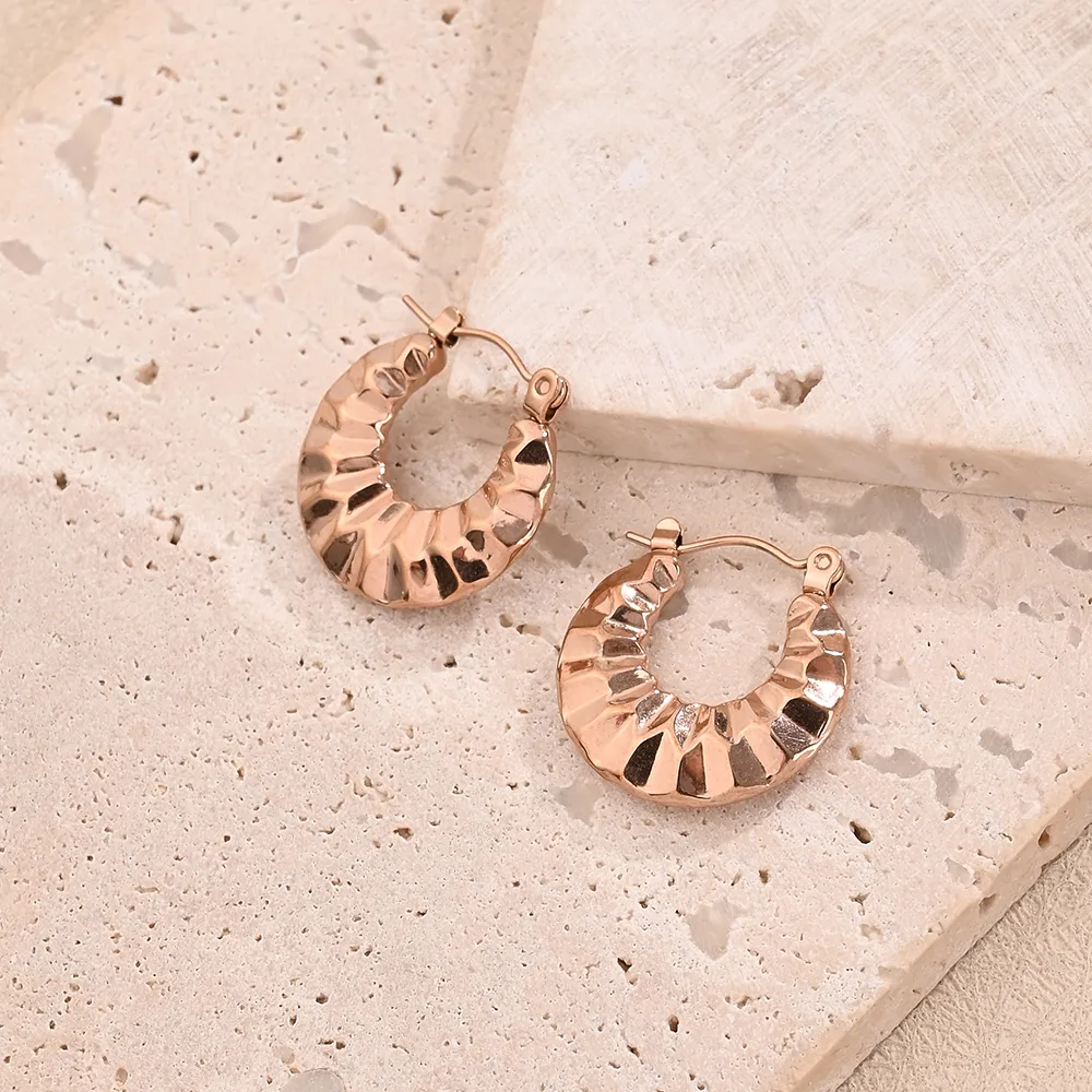 1 Pair/Package Casual Modern Style Simple Style U Shape Multicolor Simple Handmade Polishing Plating 304 Stainless Steel 18K Gold Plated Colorful Plating Rose Gold Plated Earrings display picture 4