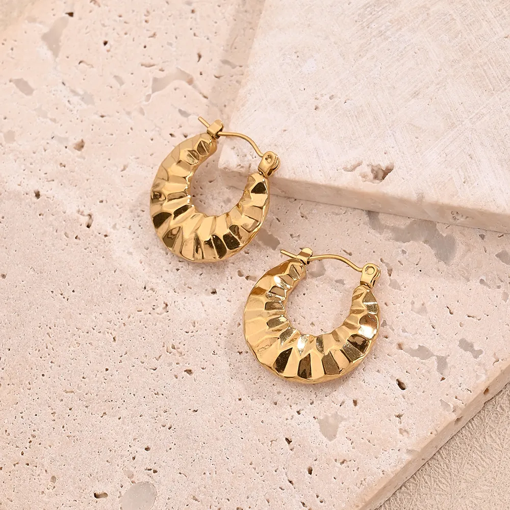1 Pair/Package Casual Modern Style Simple Style U Shape Multicolor Simple Handmade Polishing Plating 304 Stainless Steel 18K Gold Plated Colorful Plating Rose Gold Plated Earrings display picture 3