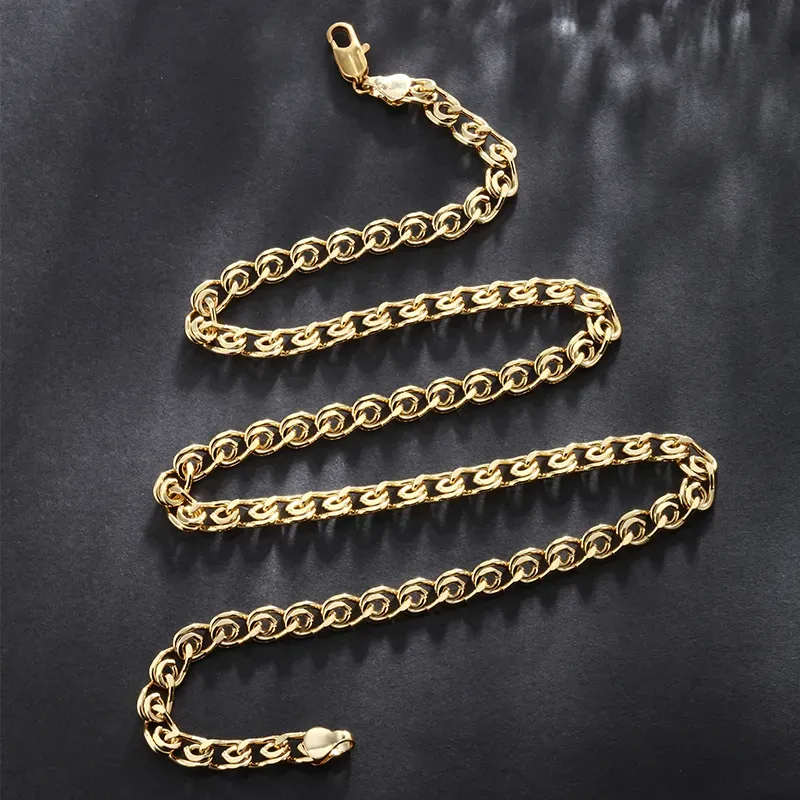 XUPING Simple Style Solid Color Copper Plating 18K Gold Plated Unisex Necklace display picture 1