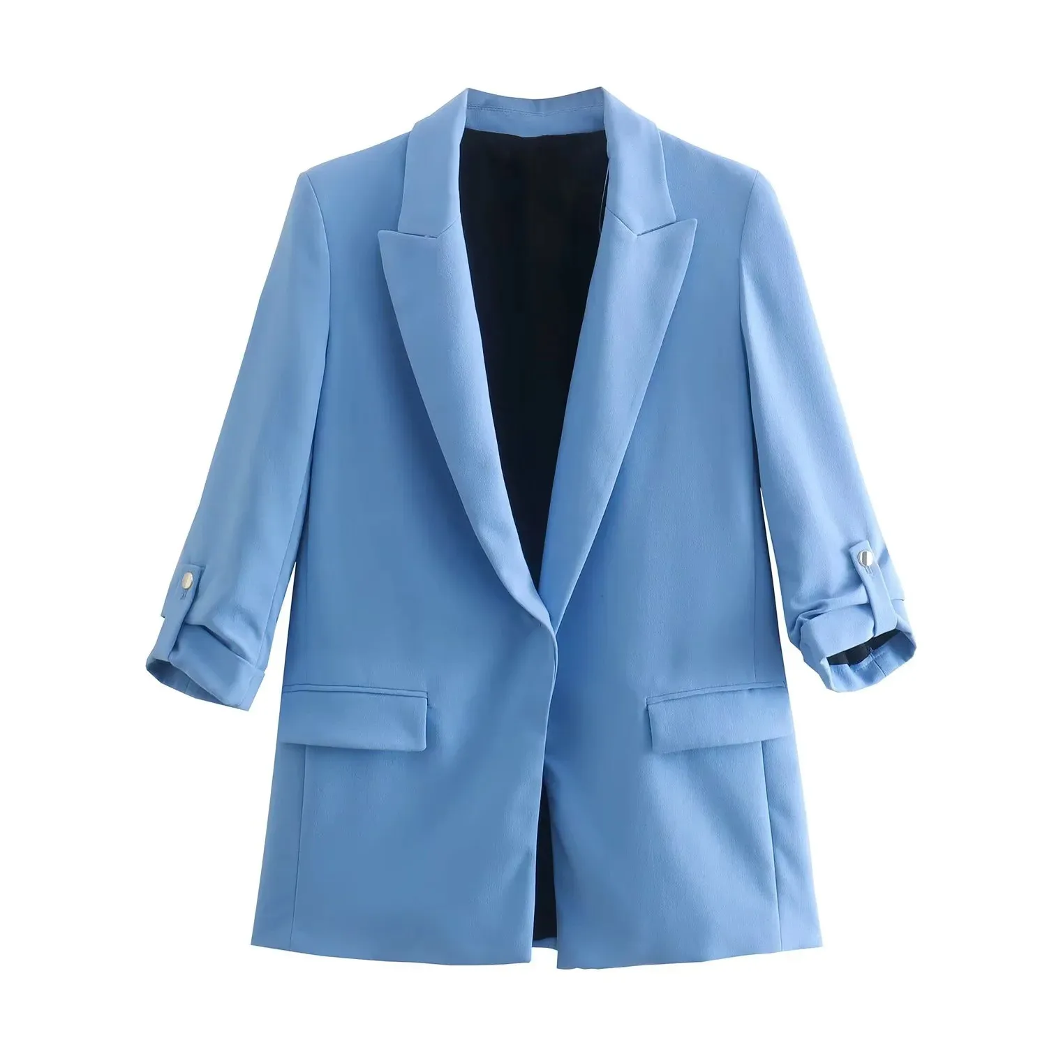 Women's Elegant Solid Color Zipper Coat display picture 3