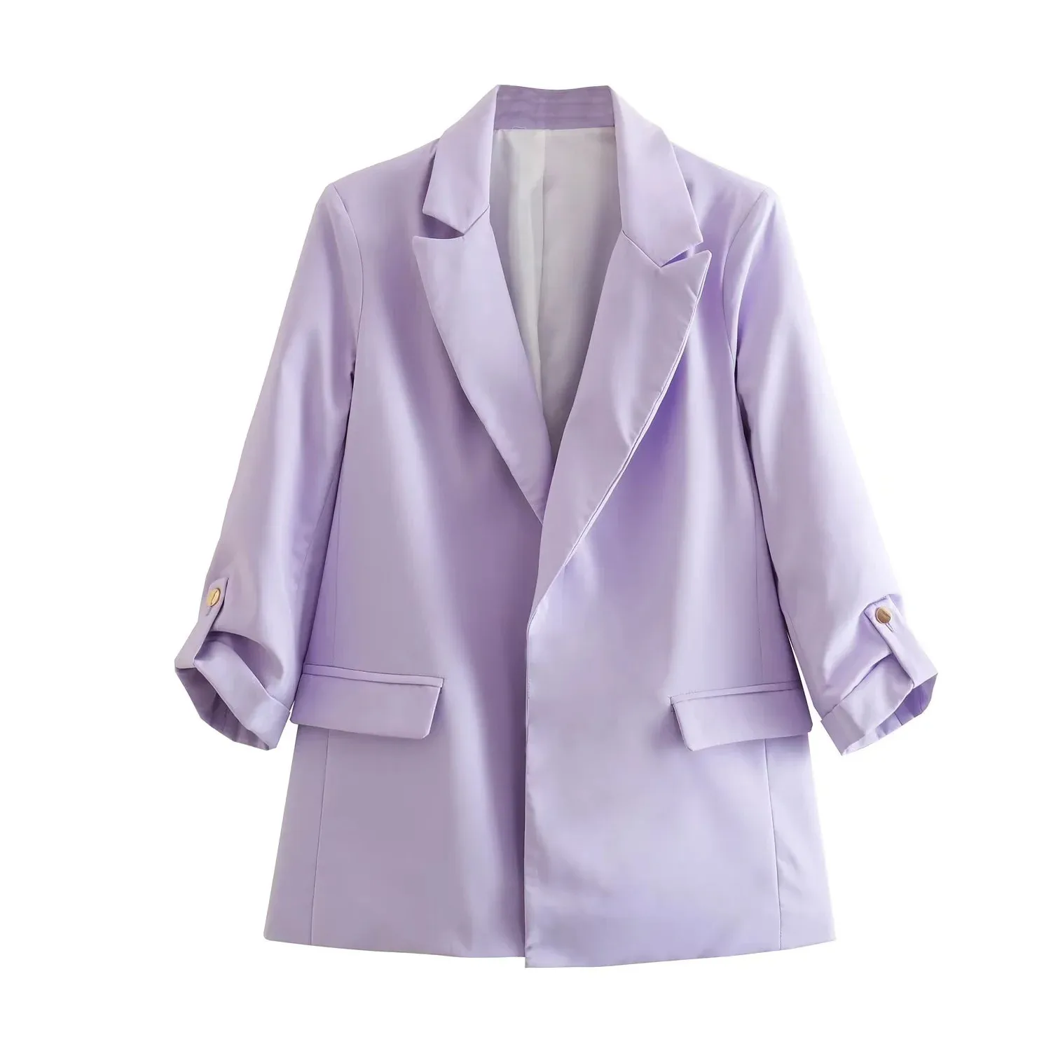 Women's Elegant Solid Color Zipper Coat display picture 2