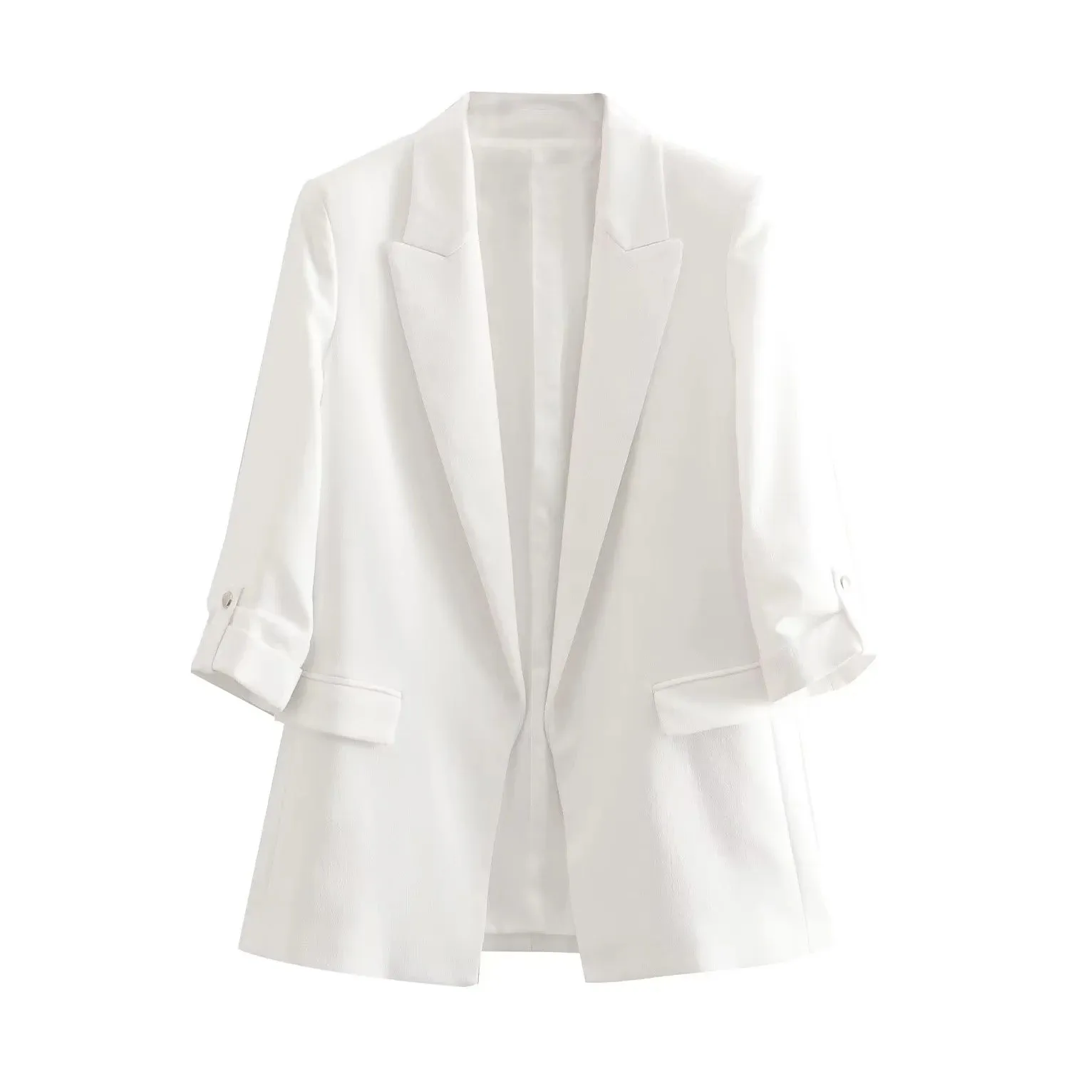 Women's Elegant Solid Color Zipper Coat display picture 5
