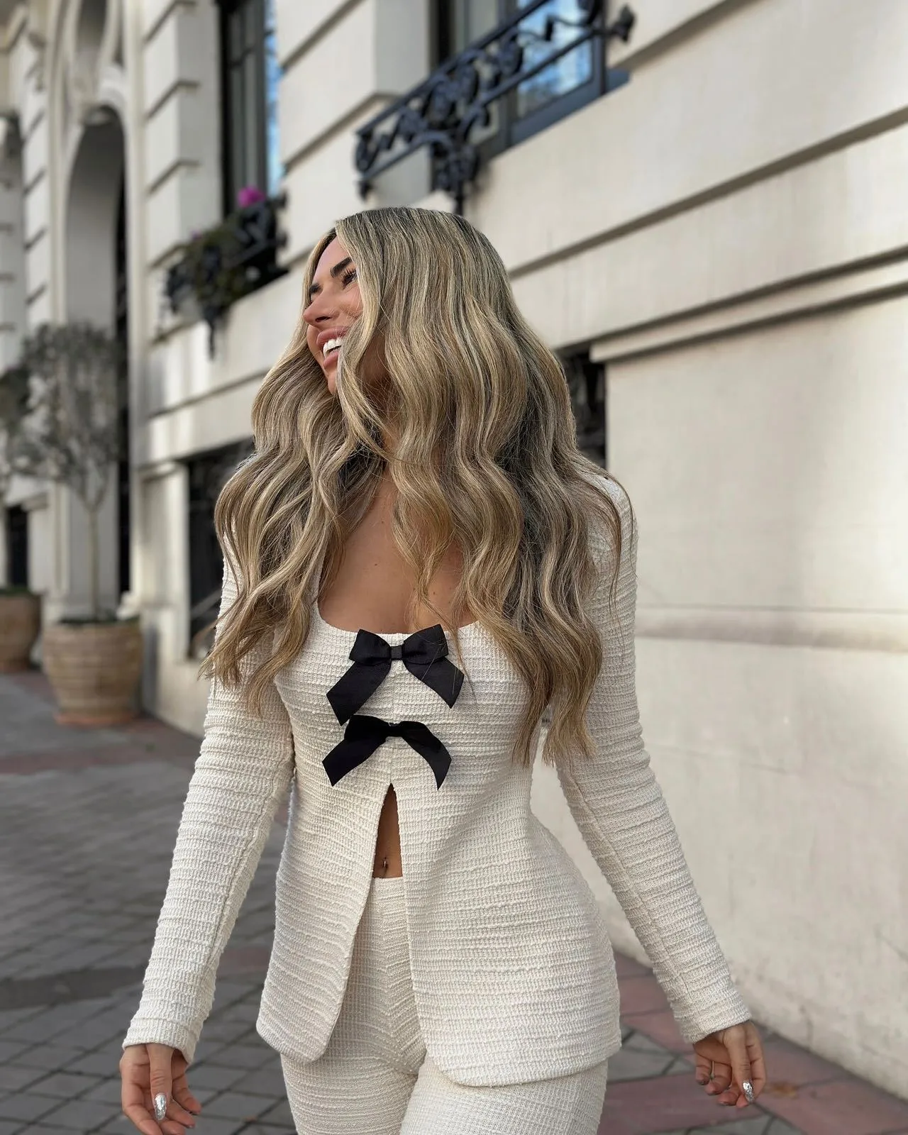 Holiday Banquet Travel Women's Casual Elegant Streetwear Bow Knot Polyester Pant Co-ord Set Shorts Sets display picture 5