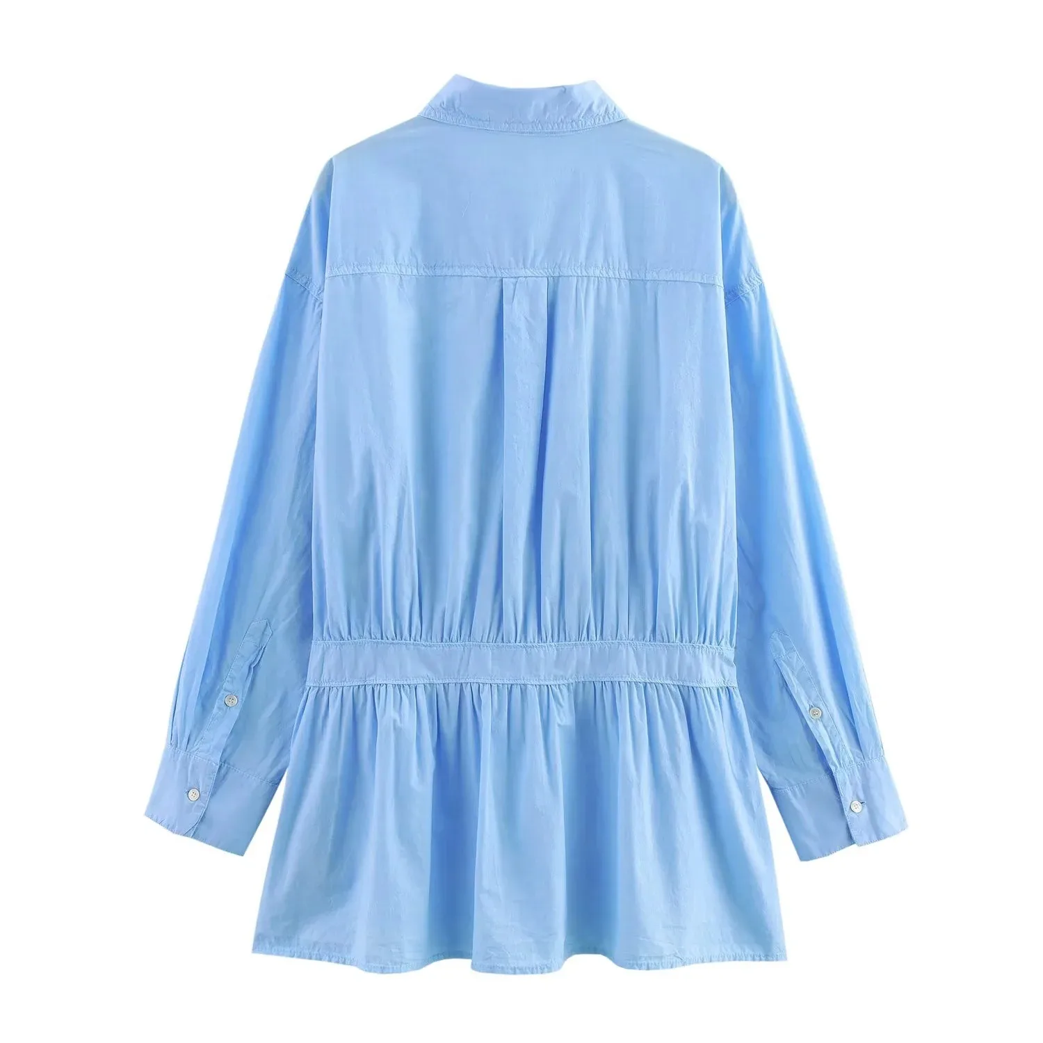 Women's Shirt Dress Elegant Shirt Collar Long Sleeve Solid Color Above Knee Holiday Banquet Travel display picture 2